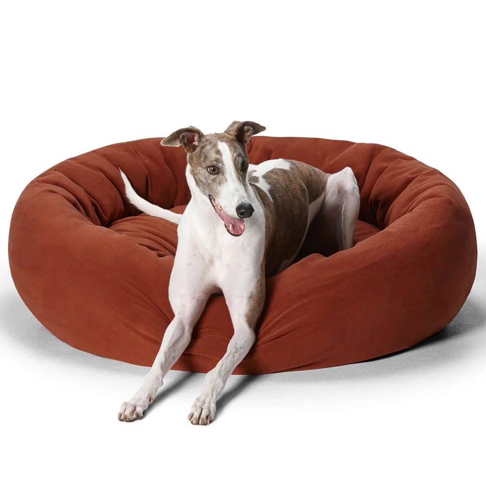 Self-Warming Polar Fleece Pet Bed - Cozy Rust-Colored Cuddler for Dogs & Cats - Perfect for Winter Snuggles & Indoor Lounging