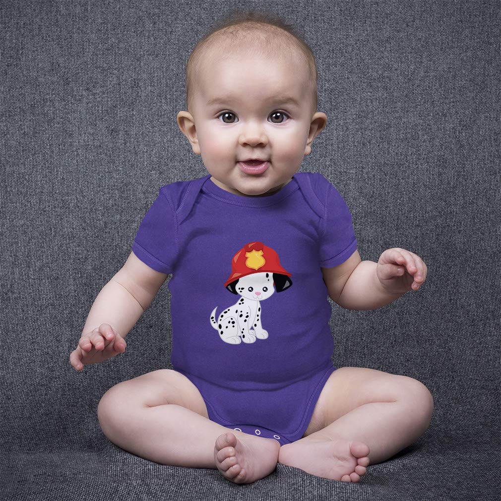 Custom Personalized Firefighter Dog Baby Bodysuit - Soft Cotton Infant Clothes for Boys & Girls - Perfect for Photo Shoots, Birthday Gifts & Everyday Wear