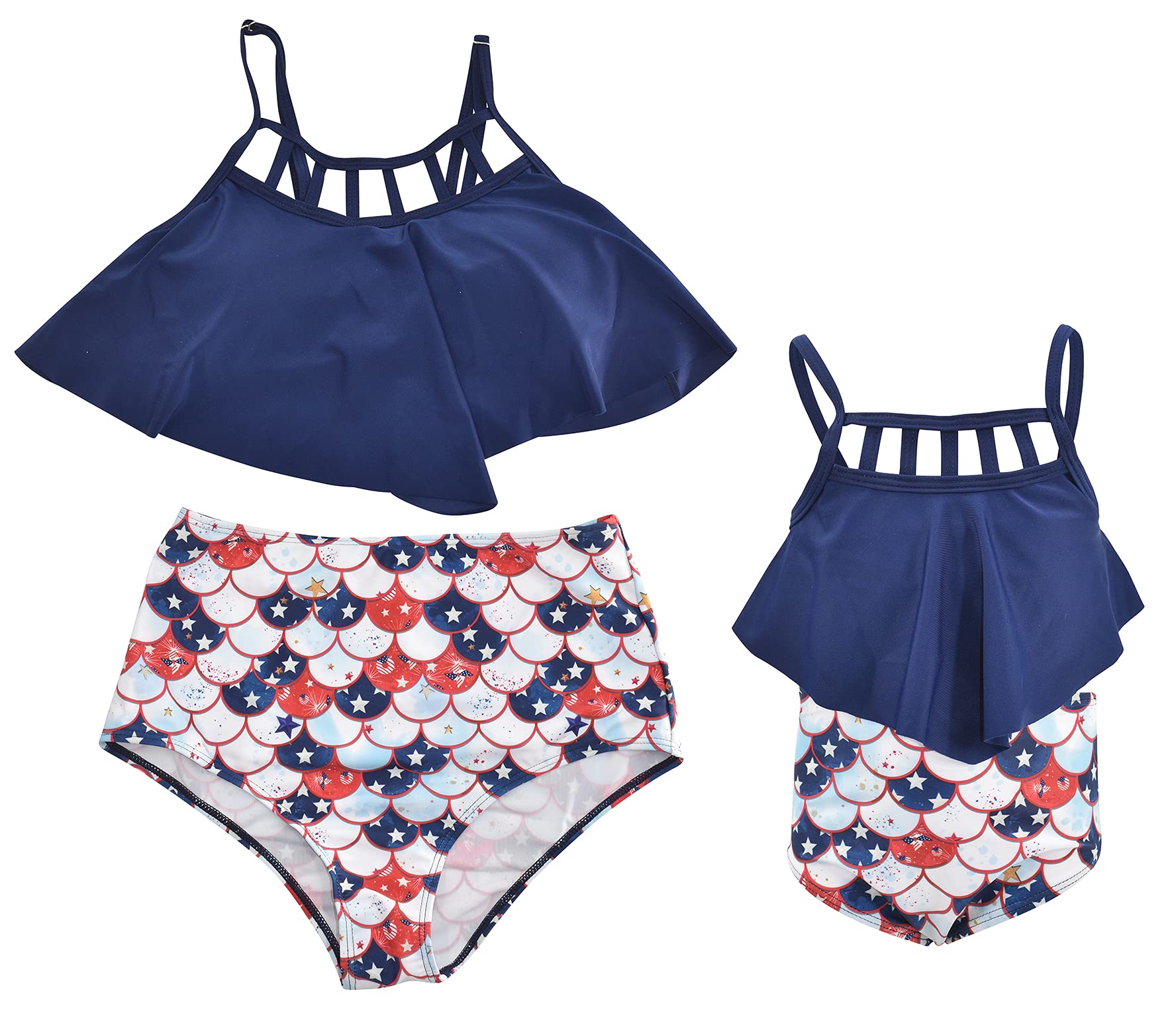 Stylish Mommy and Me 2-Piece Tankini Swimsuits for Women & Baby Girls | Matching Mother Daughter Swimwear for Beach, Pool & Family Vacations