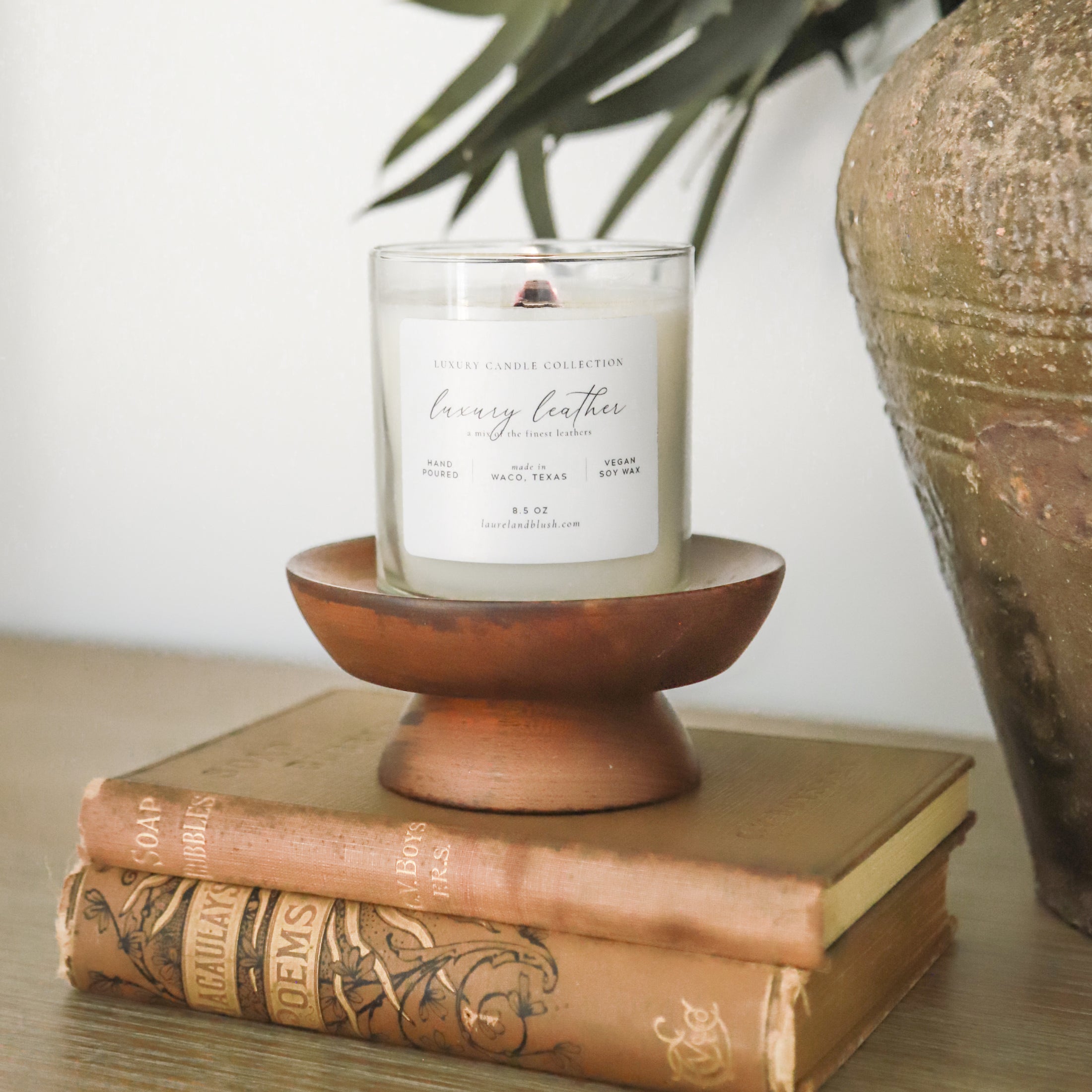Premium Genuine Leather Scented Candle - Handmade Luxury Home Decor for Romantic Dinners, Spa Nights & Cozy Evenings