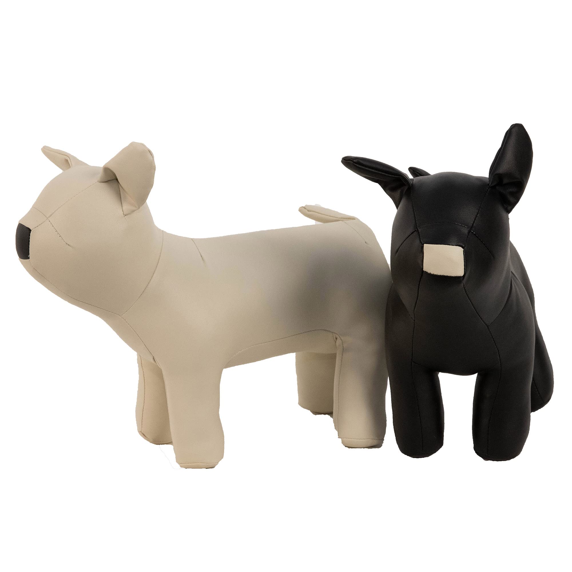 Premium PU Leather Standing Dog Mannequin - Flexible Stretch Bulldog Model for Displaying Dog Apparel & Pet Clothes | Perfect for Pet Boutiques, Dog Shops & Photography Studios | Black Bulldog Style