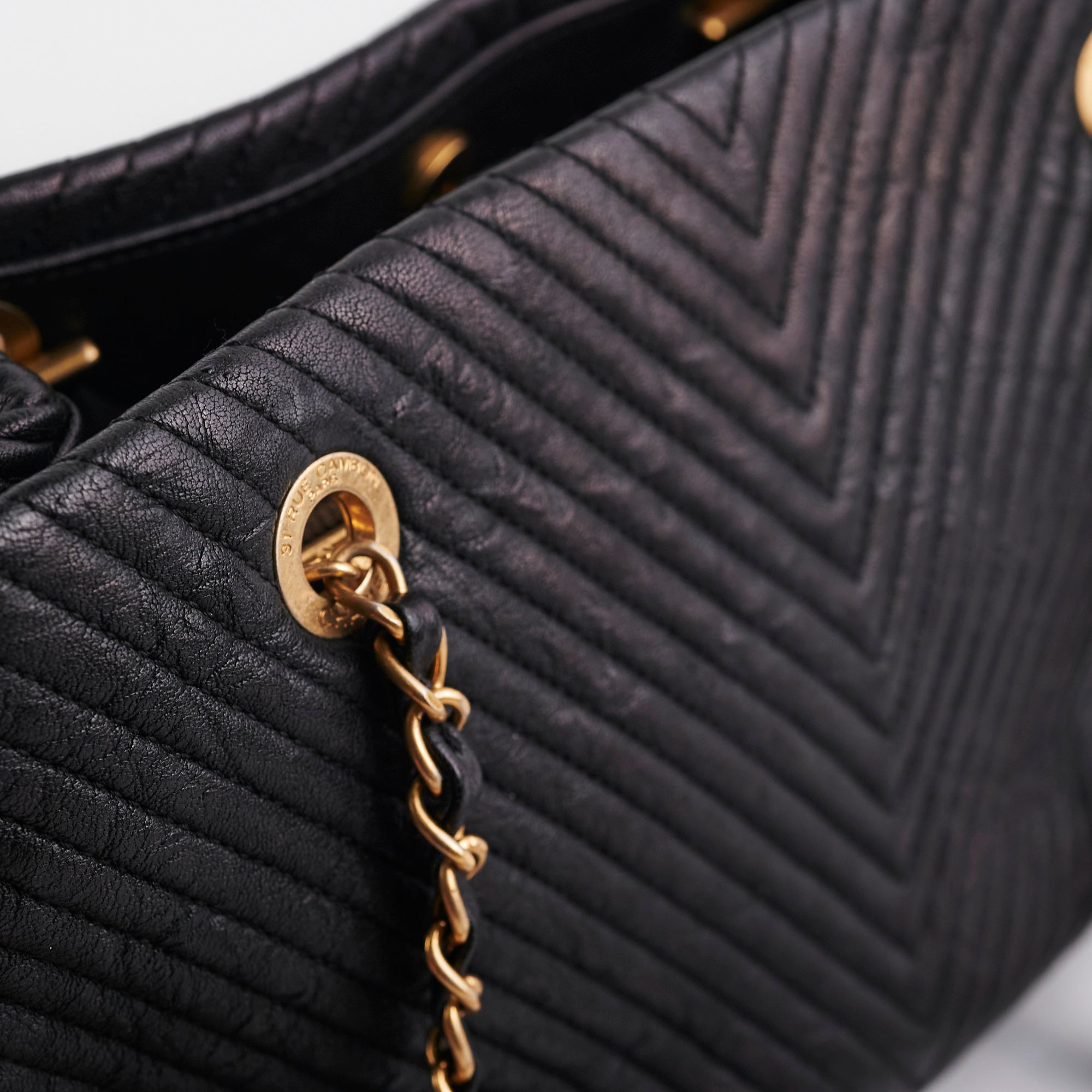 Chanel Chevron Quilted Leather Tote Bag for Women - Black Luxury Handbag for Work, Travel & Everyday Use
