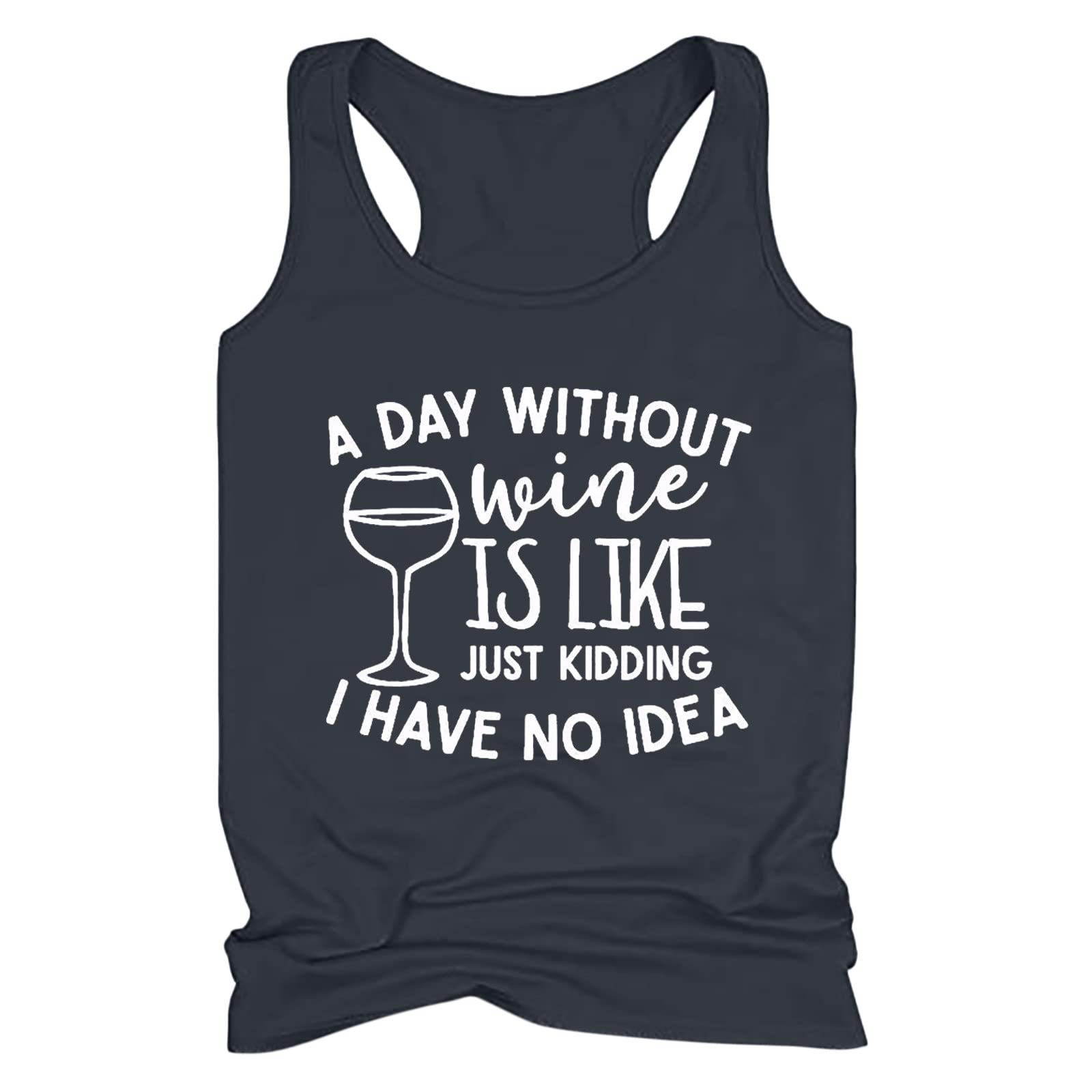 RKSTN Women's Sleeveless Tank Tops - Wine Lover Summer T-Shirts & Casual Pullover Blouses | Perfect for Beach Outings, Wine Tasting Events & Summer Vacations
