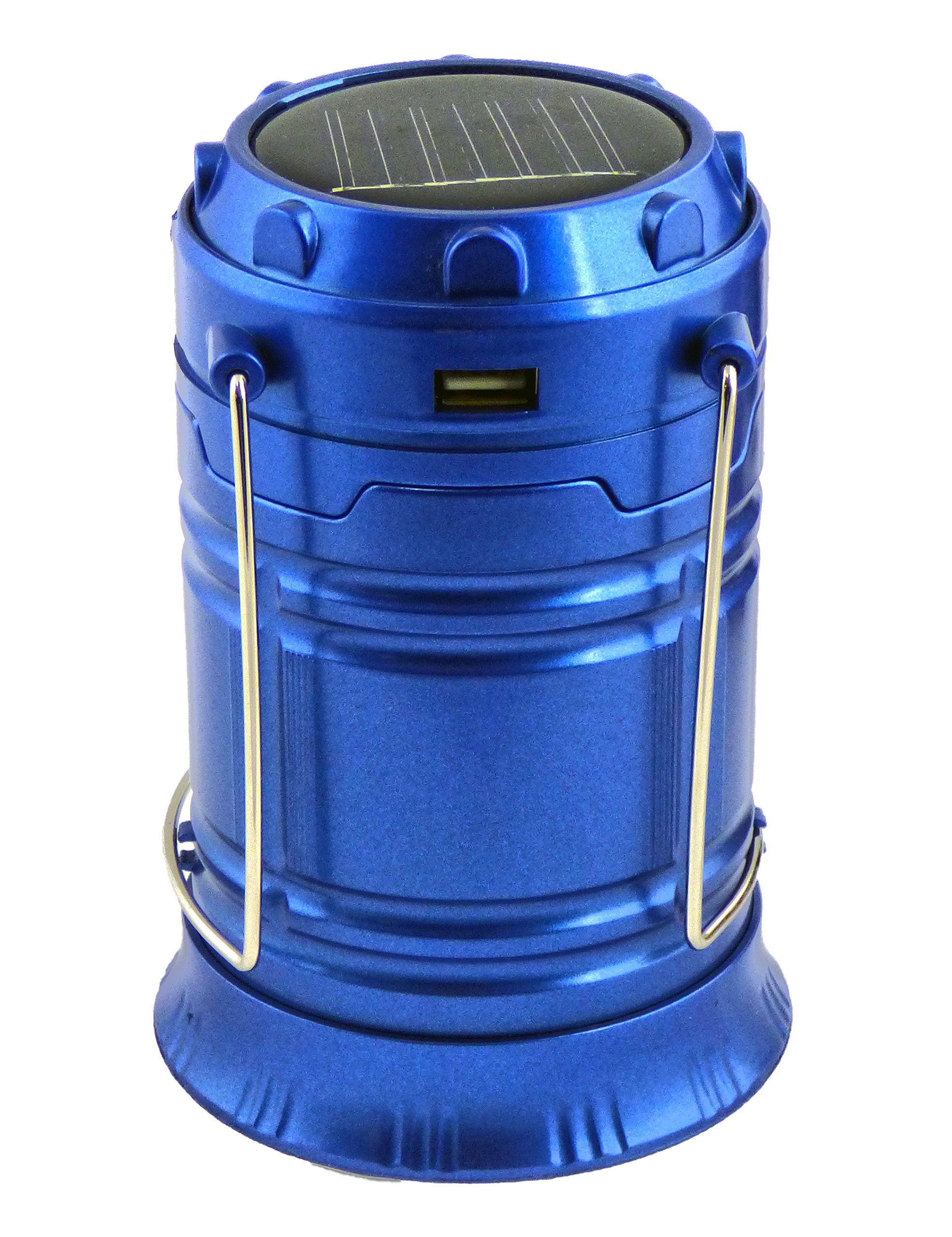 Ultra Bright Solar Rechargeable LED Collapsible Lantern - 2 Pack Waterproof Outdoor Flashlight for Camping, Hiking, Emergency & Power Outages (Blue)