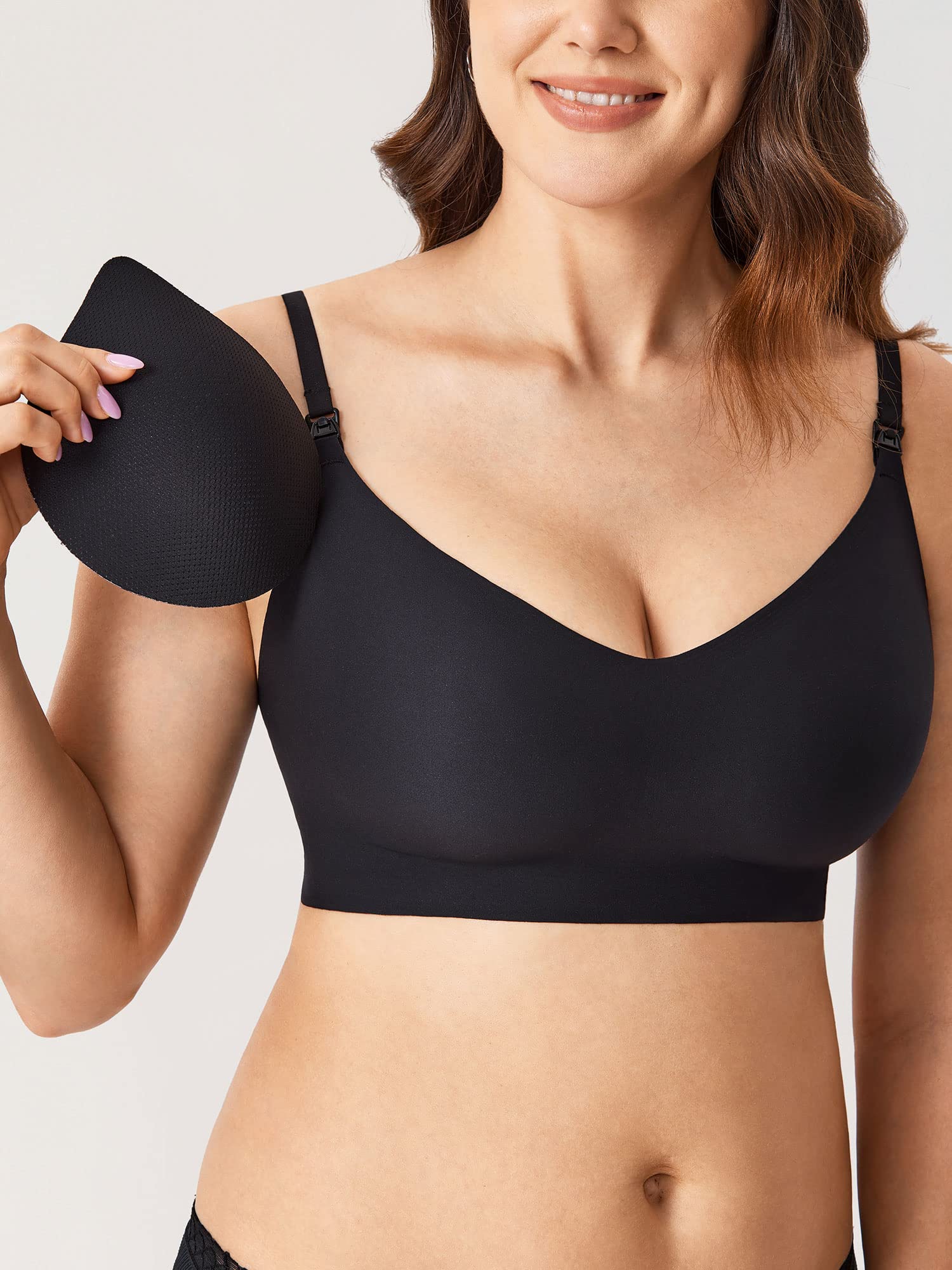 MOMANDA Women's Nursing Bras - Seamless Wireless Maternity Bra for Breastfeeding & Pregnancy, Comfortable Sleep Bralette for Nursing Mothers - Perfect for Daytime Wear and Nighttime Comfort