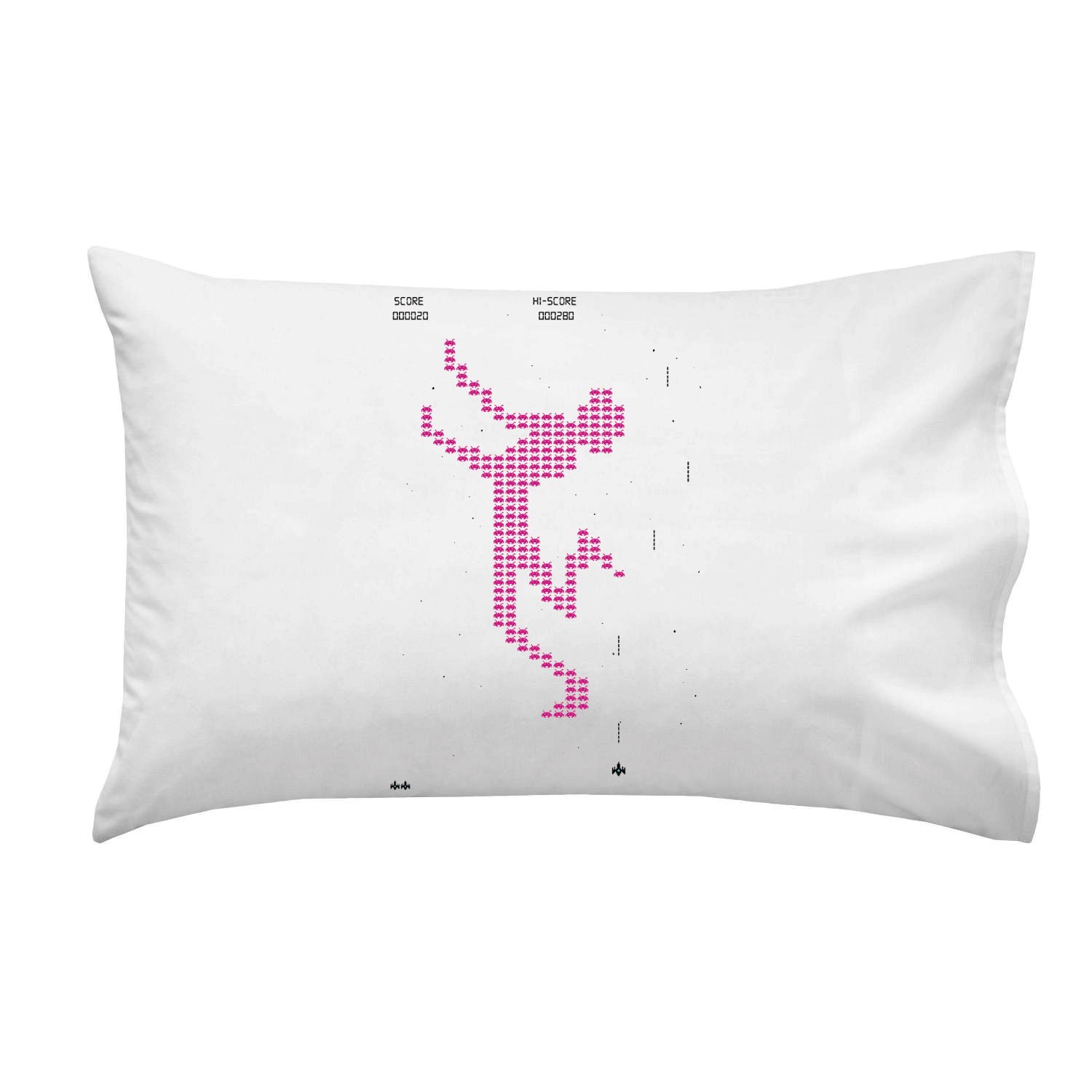 Hat Shark Dodge Game Funny Space Parody Pillowcase with Dancing Guy - Single Pillowcase for Gaming Room Decor & Gift Idea