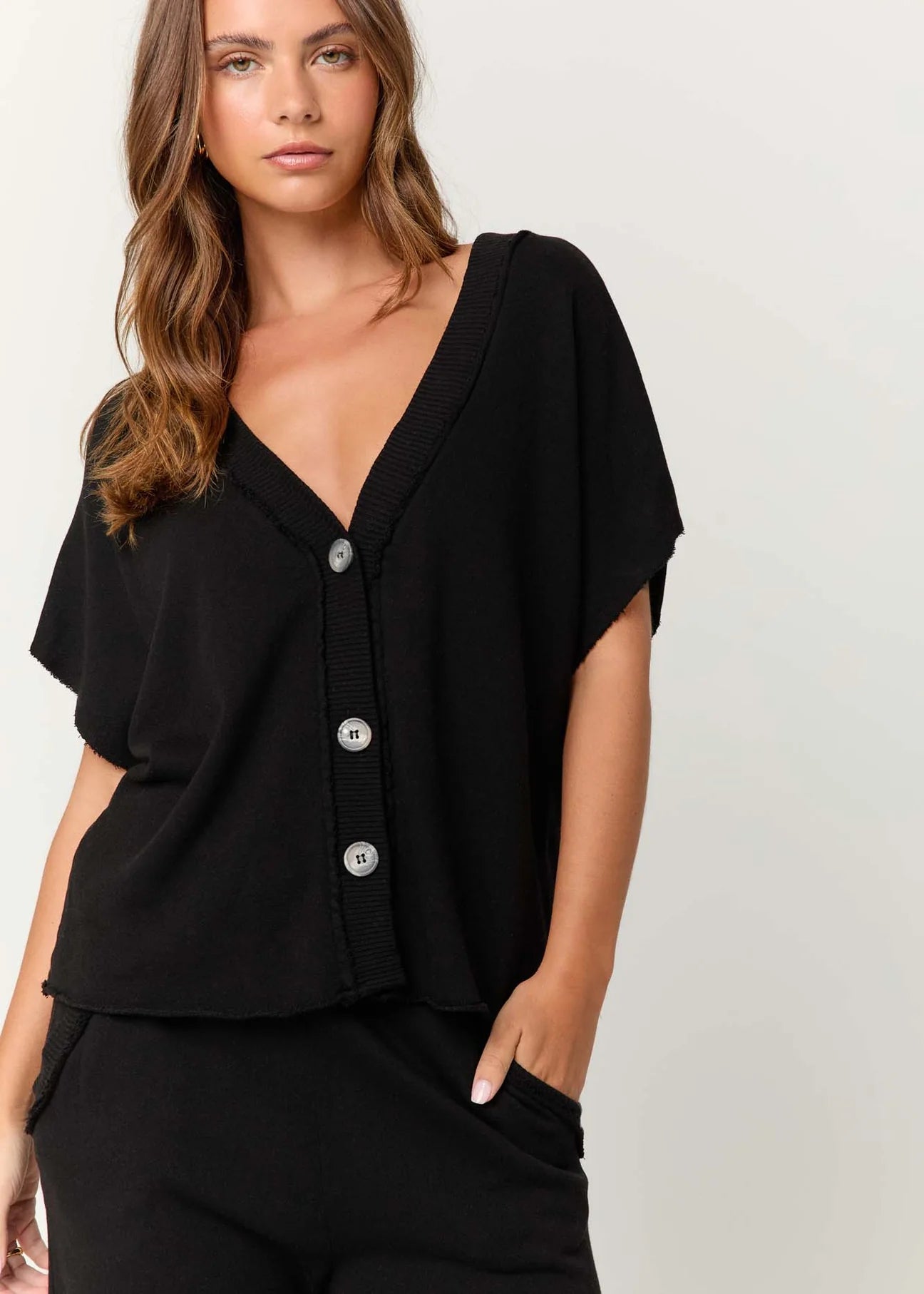 Dorian Button Front Top for Women - Stylish Black Blouse for Casual & Office Wear | Perfect for Work, Dates & Everyday Outfits