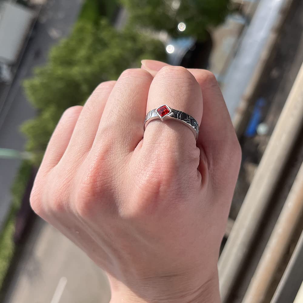 Tanjiro Cosplay Anime Adjustable Open Ring - Demon Slayer Manga Jewelry for Women & Girls | Perfect for Cosplay, Halloween, and Anime Conventions