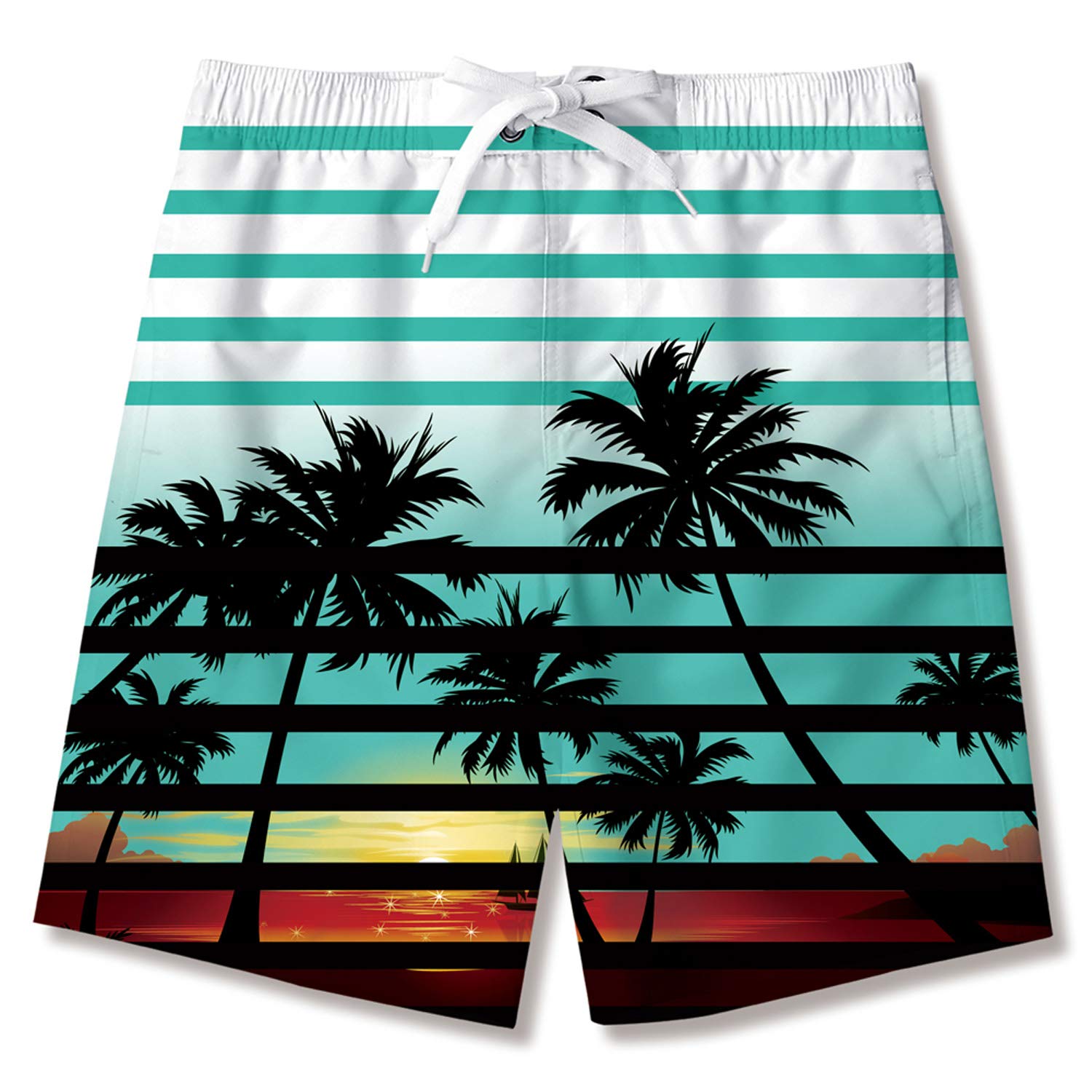 UNICOMIDEA Boys Quick Dry Swim Trunks with Mesh Lining - Comfortable Beach Shorts for Kids Ages 5-14 - Perfect for Swimming, Surfing, and Summer Outdoor Activities