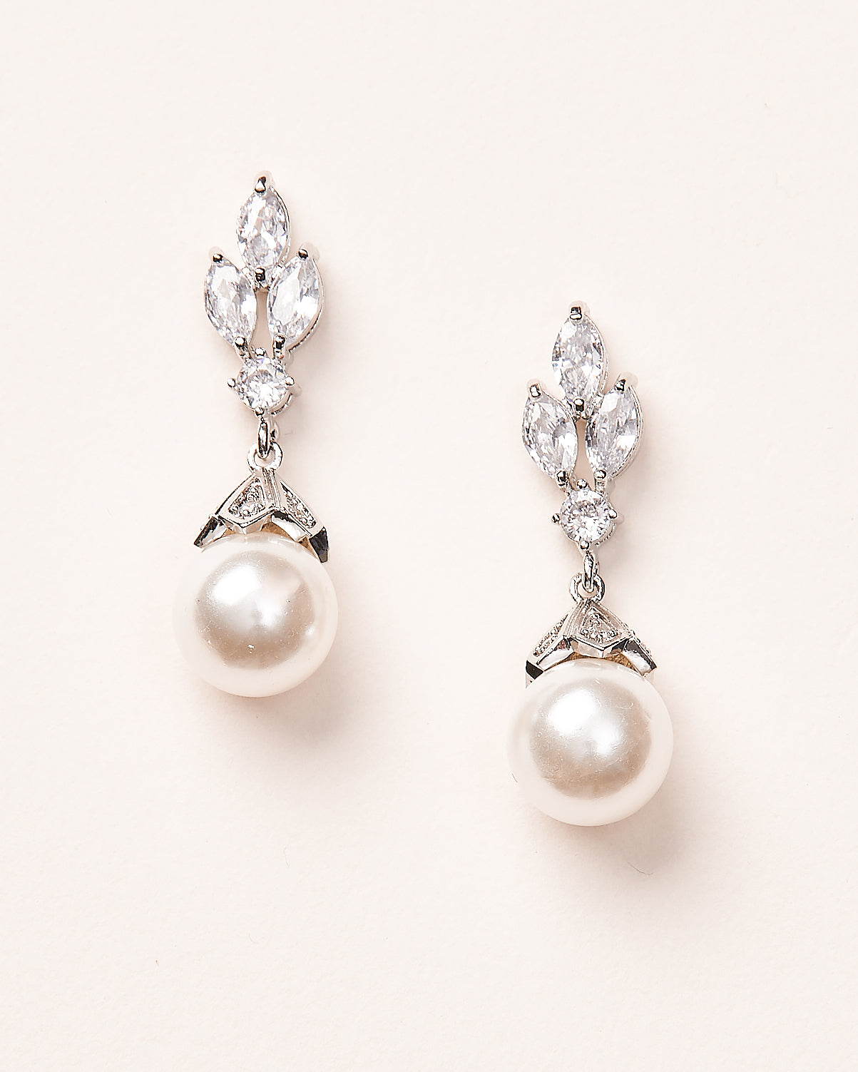 Bethany Pearl CZ Stud Earrings for Women - 14K Gold Plated Cubic Zirconia Pearl Jewelry - Perfect for Weddings, Parties & Everyday Elegance