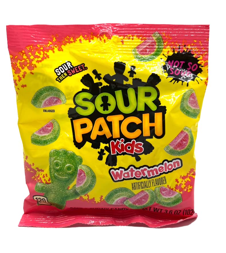 Sour Patch Kids Watermelon Candy - Sweet & Tangy Soft Gummy Treats - Perfect for Halloween, Parties, Movie Nights & Office Snacks