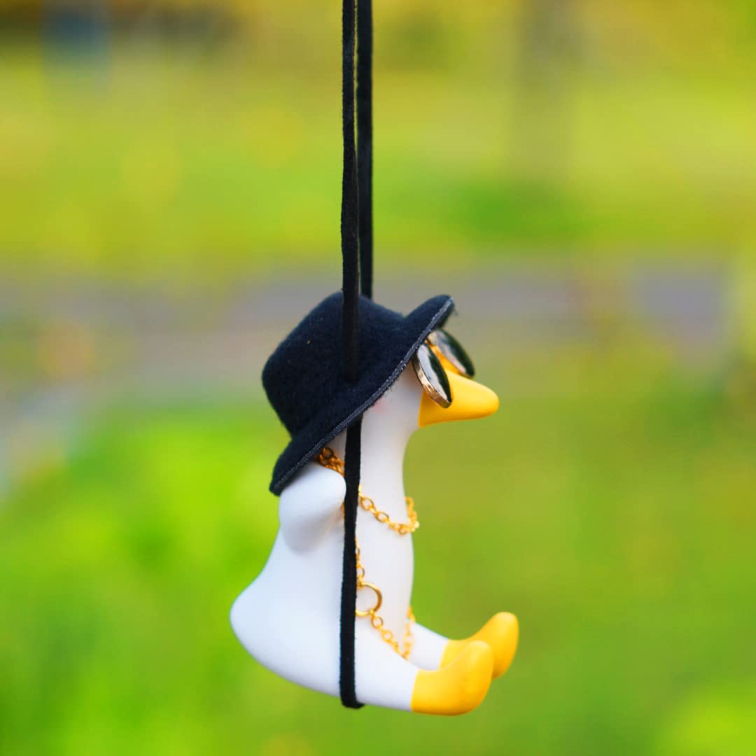 Funny Swinging Duck Car Hanging Ornament - Cute Rear View Mirror Accessories for Cars & Trucks - Cool Gift for Teens, Men & Women - Perfect for Road Trips & Daily Commutes