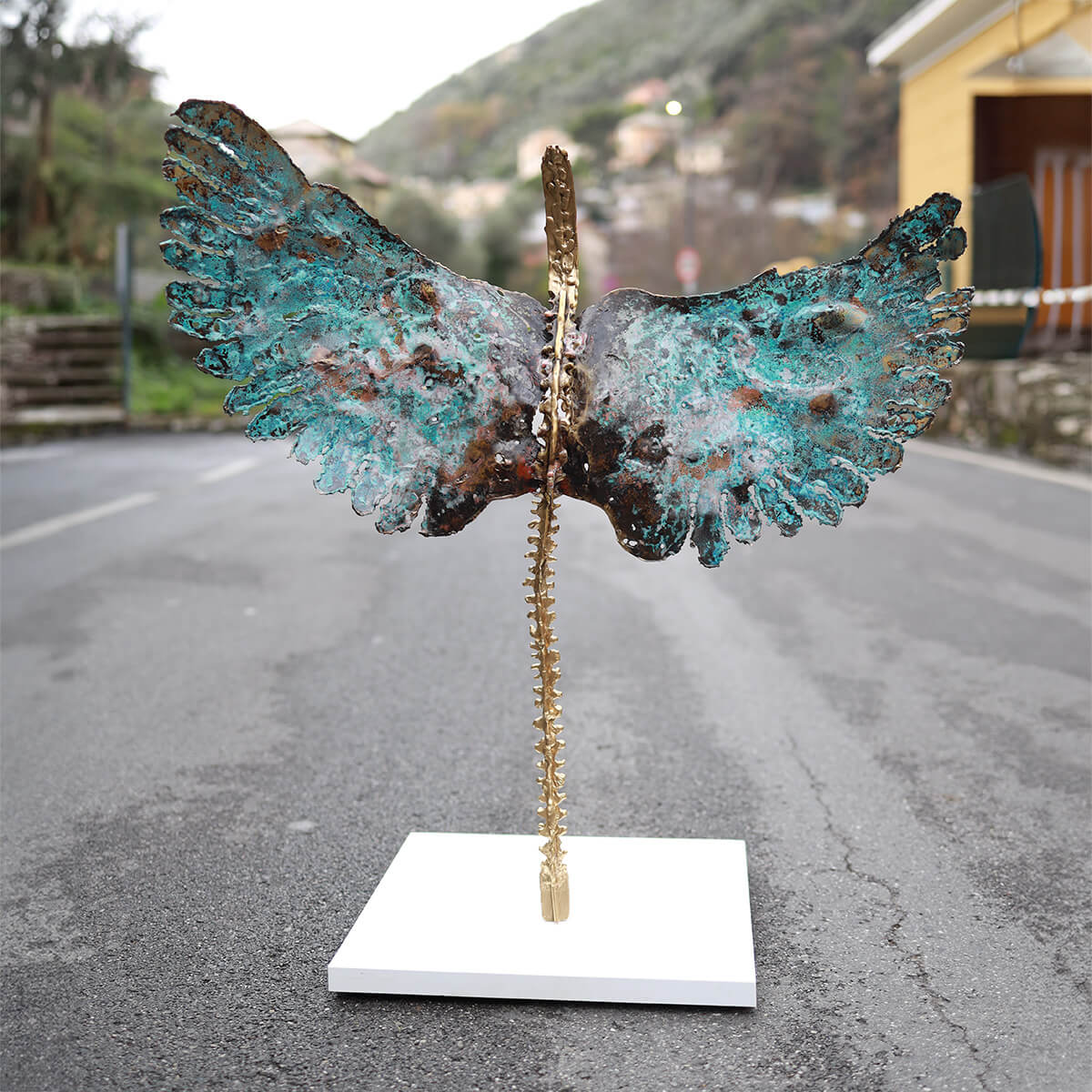 Angel Non-Anthropomorphic Brass Figurine - Elegant Home Decor, Gift for Collectors & Spiritual Spaces