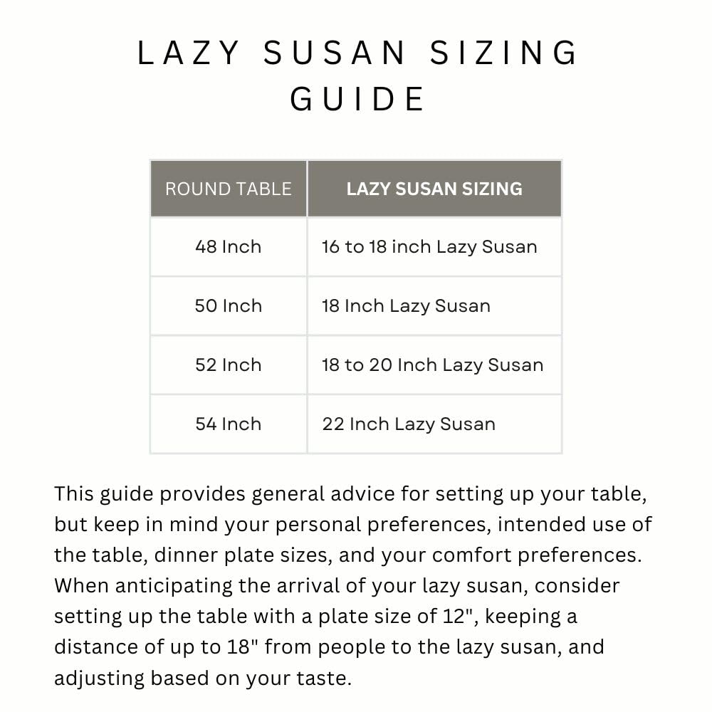 Premium 20 Inch Marble Lazy Susan Turntable - Elegant Rotating Serving Tray for Dining Table, Kitchen Counter & Buffet | Perfect for Entertaining, Family Gatherings & Restaurant Use