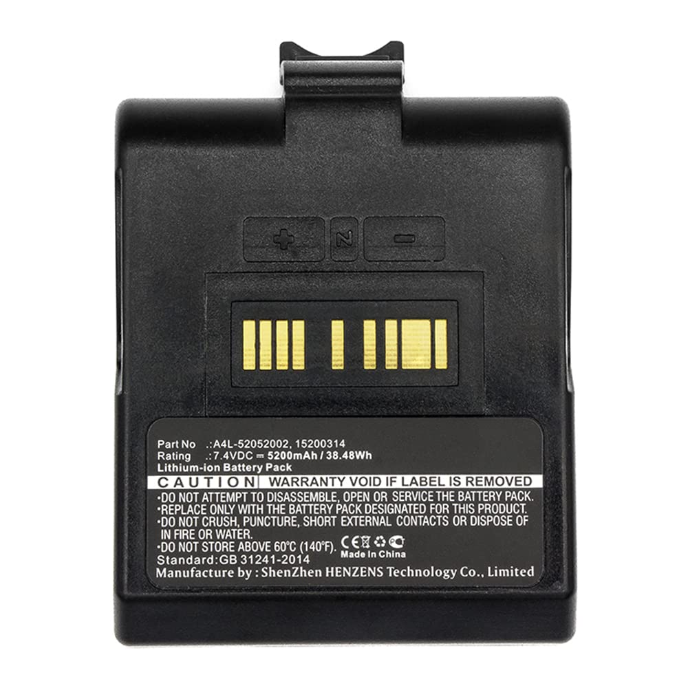 Synergy Digital Printer Battery - Compatible with TSC A4L-52052002 Printer (Li-ion 7.4V 5200mAh) | Replacement Battery for TSC Label Printers | Perfect for Warehouse, Retail & Shipping Label Printing