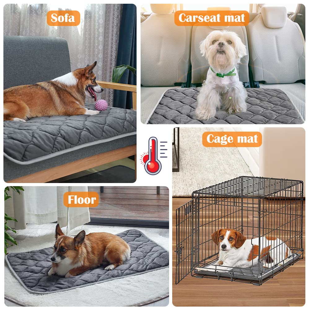 ULIGOTA Self-Warming Cat Bed & Heating Mat for Dogs - Thermal Pet Bed with Soft Crate Pad - Perfect for Winter Warmth & Cozy Pet Napping