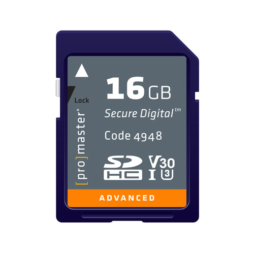 Promaster Advanced 16GB SDHC Memory Card - High Speed Class 10 for Digital Cameras, DSLRs, and Action Cameras - Perfect for Photography, Videography, and Outdoor Adventures