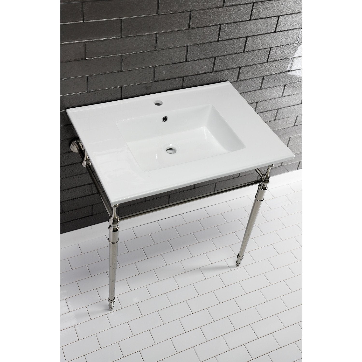 Continental 31 Inch White Ceramic Bathroom Vanity Sink Top with Single Faucet Hole - Perfect for Modern Bathroom Renovations and Powder Room Upgrades
