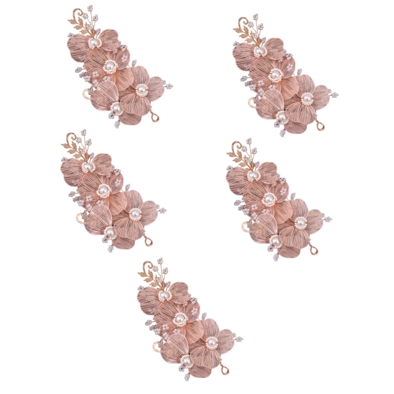 Beavorty 5-Piece Wedding Hair Accessories Set for Brides - Floral Headband, Hair Vine & Bridal Hairpins - Handmade Wedding Hair Jewelry for Women - Perfect for Bridal Showers, Ceremonies & Photo Shoots
