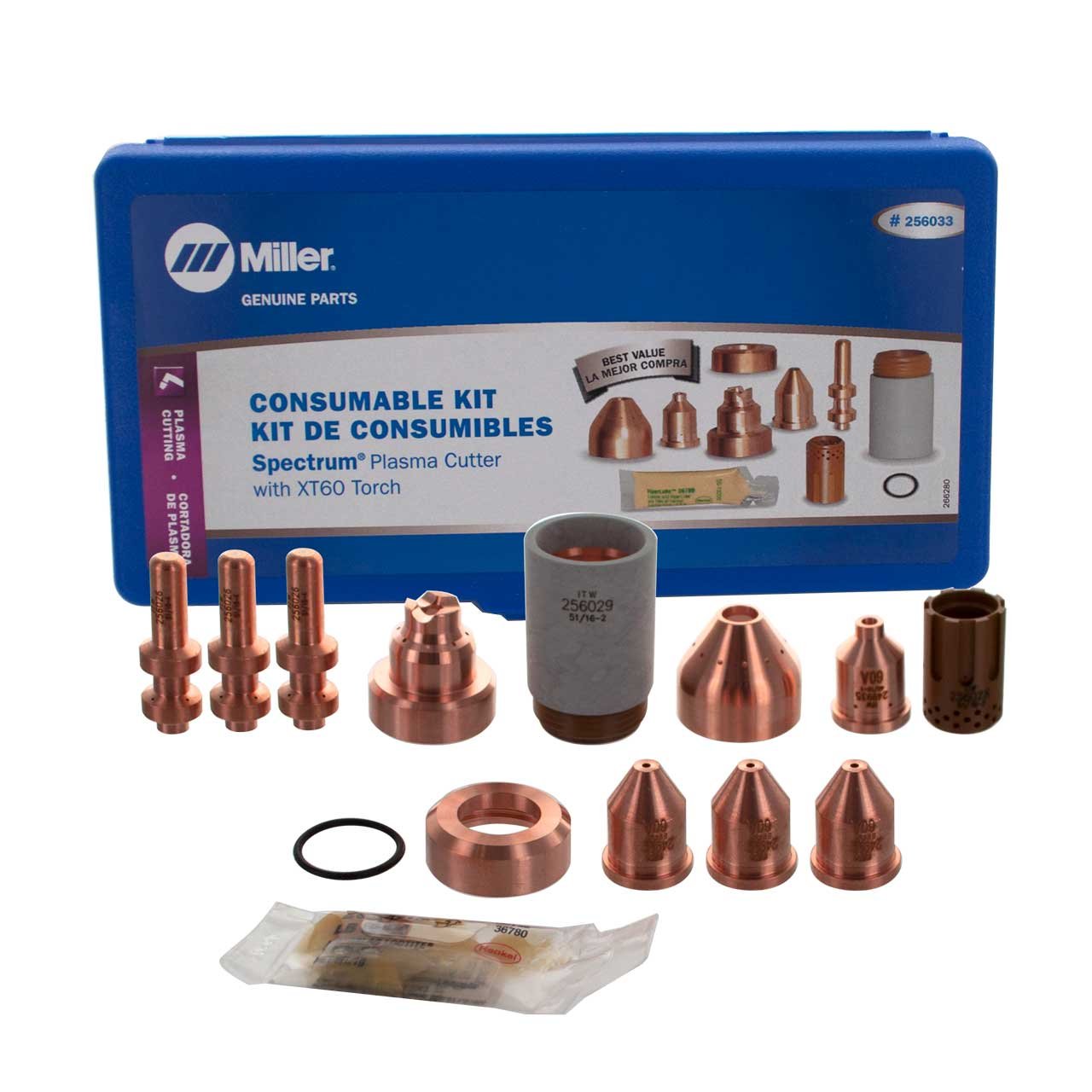 Miller Electric Plasma Torch Consumable Kit - Nozzles, Electrodes & Swirl Rings for Cutting Torches - Perfect for Metal Fabrication, HVAC & Automotive Repair