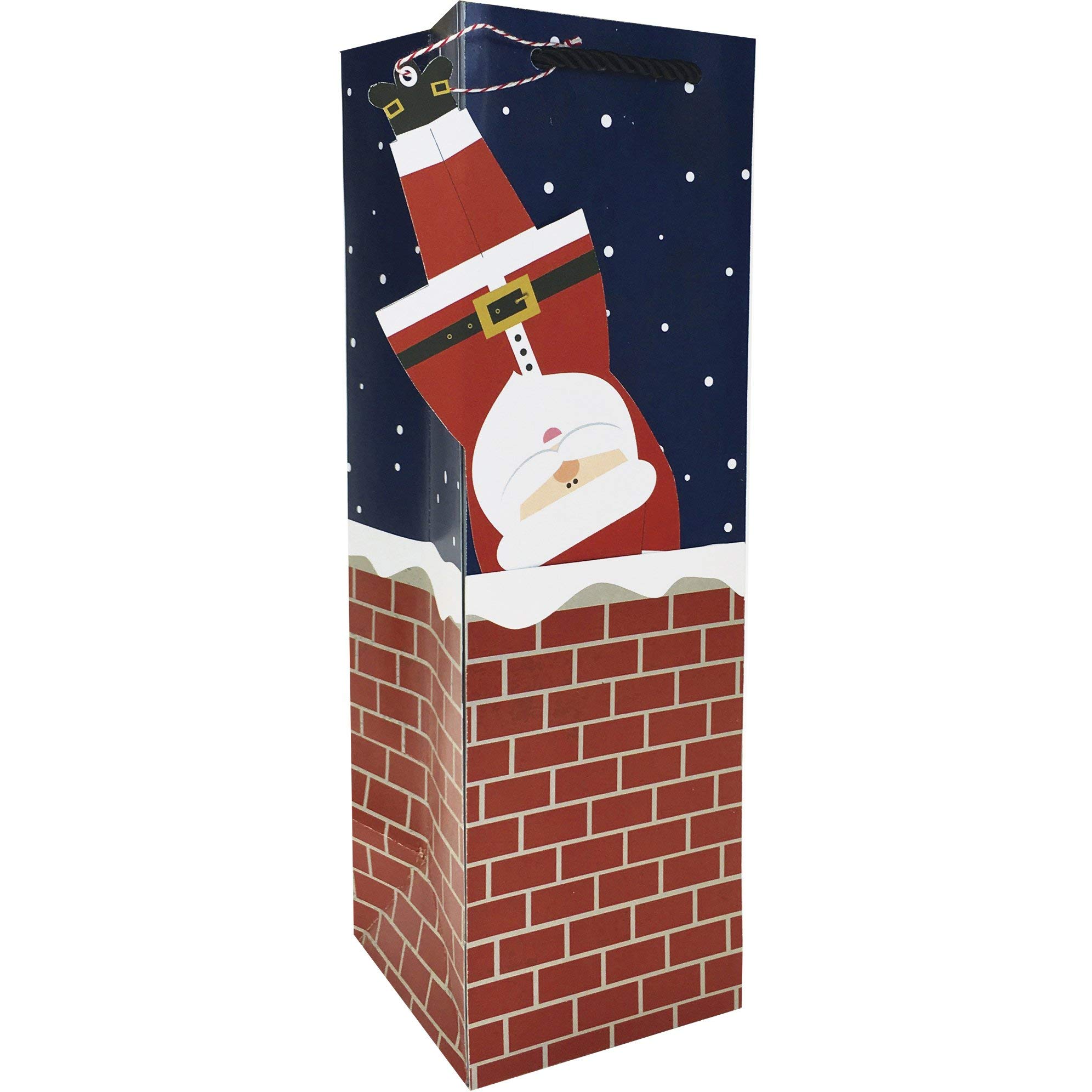 Jillson Roberts Christmas Bottle Gift Bags - 120 Pcs Santa's Naughty & Nice List Wine Bottle Bags for Holiday Party Favors, Secret Santa Gifts & Christmas Decorations