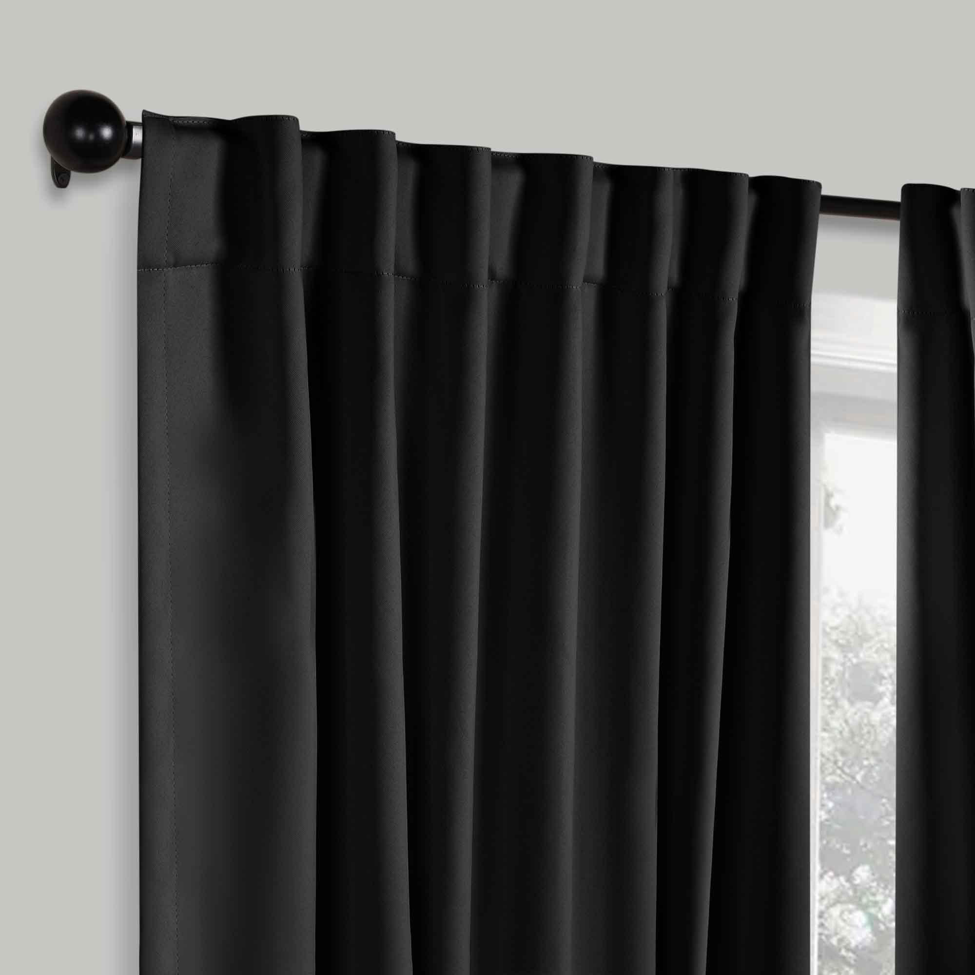 Premium Blackout Curtains for Bedroom - Solid Room Darkening Window Drapes with Back Tabs (Set of 2 Panels) - Perfect for Home Theater, Nursery & Light Sleepers