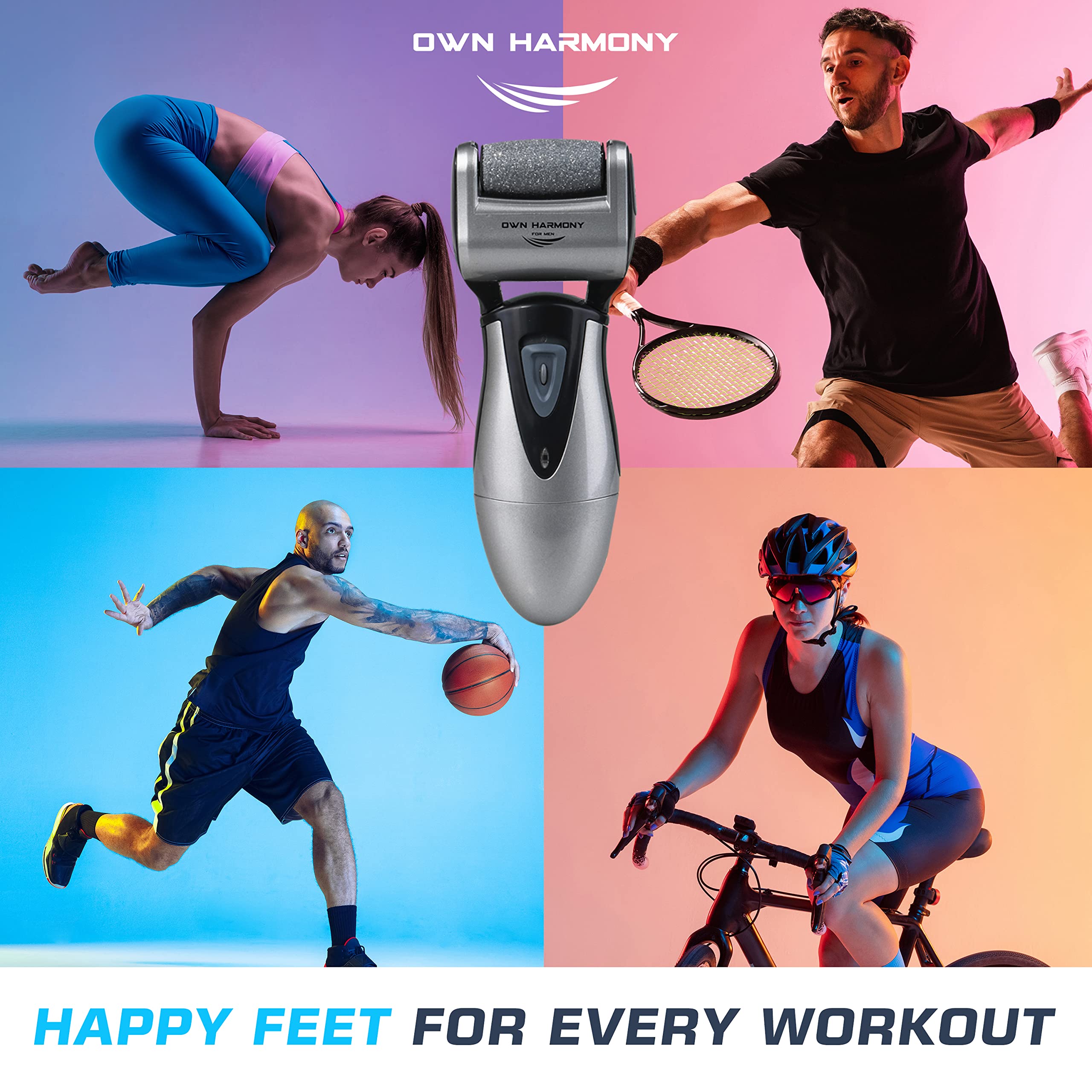 Own Harmony CR900 Electric Callus Remover - Rechargeable Professional Foot File with 3 Rollers for Cracked Heels & Hard Skin | Most Powerful Pedicure Tool for At-Home Foot Care & Spa Treatments