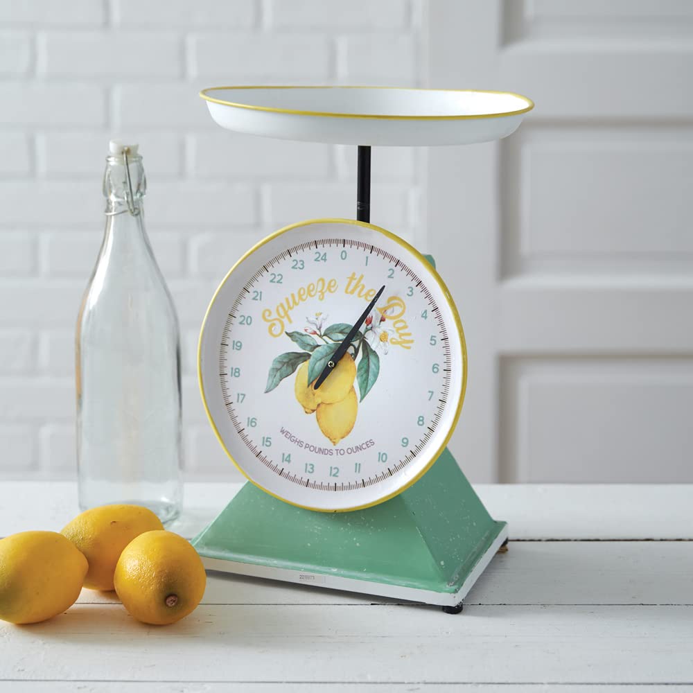 CTW Home Collection 14.75-inch Decorative Lemon Scale - Elegant Kitchen Accessory & Home Decor for Food Display - Perfect for Farmhouse Kitchens, Dining Table Centerpieces, and Rustic Home Decor
