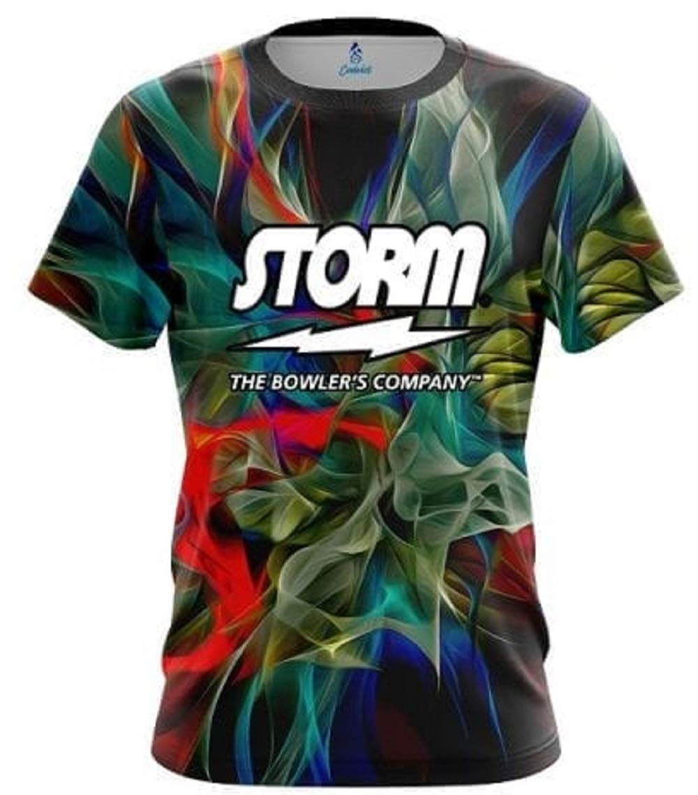 CoolWick Storm Color Swirl Bowling Jersey - Moisture-Wicking Performance Shirt for Bowlers - Perfect for League Play & Tournament Competition