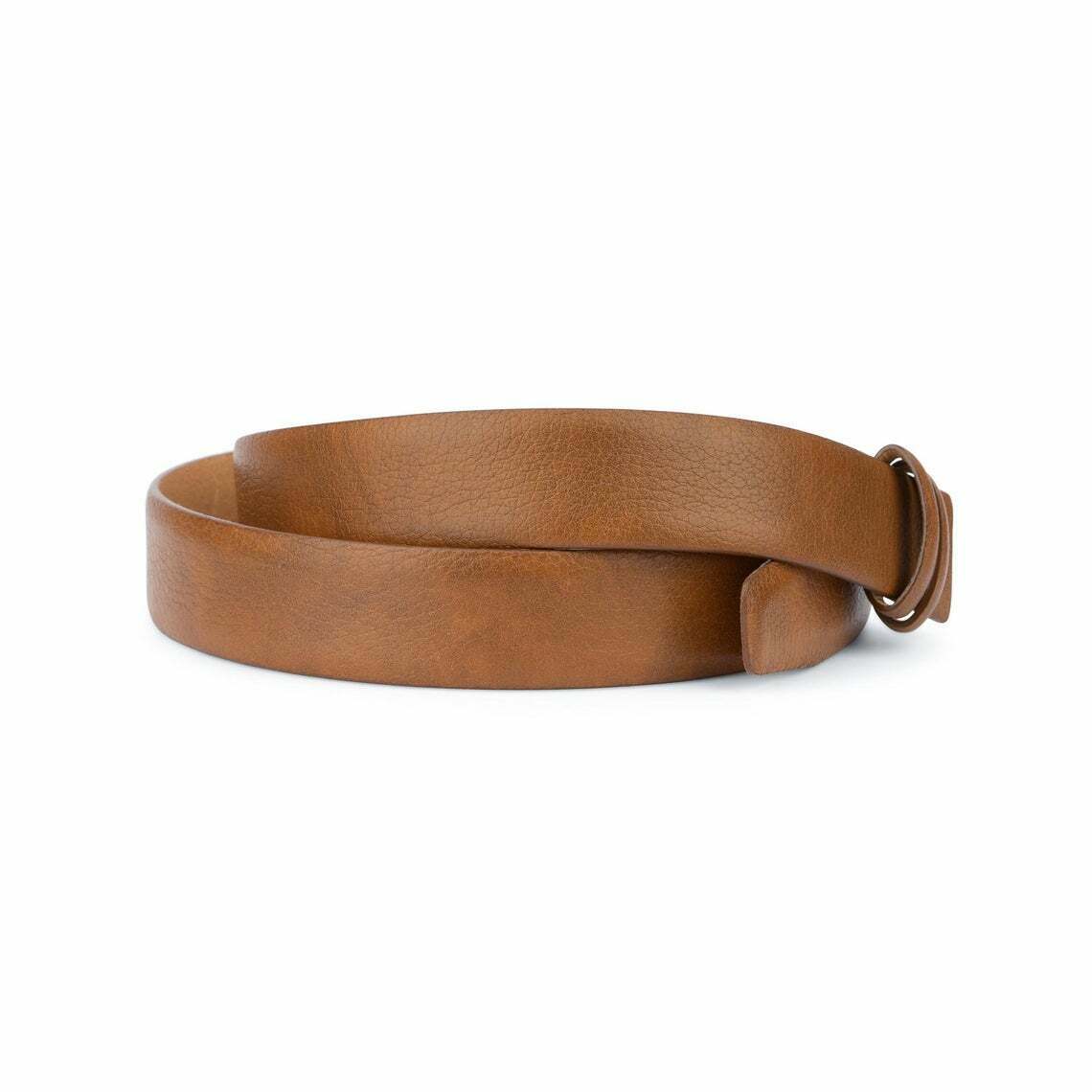 Genuine Calfskin Leather Belt for Men - Brown & Beige No Buckle Design Fits Cartier 35mm Watch | Perfect for Business, Casual & Formal Occasions