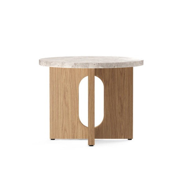 Modern Androgyne Side Table - 20 Inch Small End Table for Living Room, Bedroom, or Office - Compact Accent Table with Sturdy Metal Frame & Wooden Top
