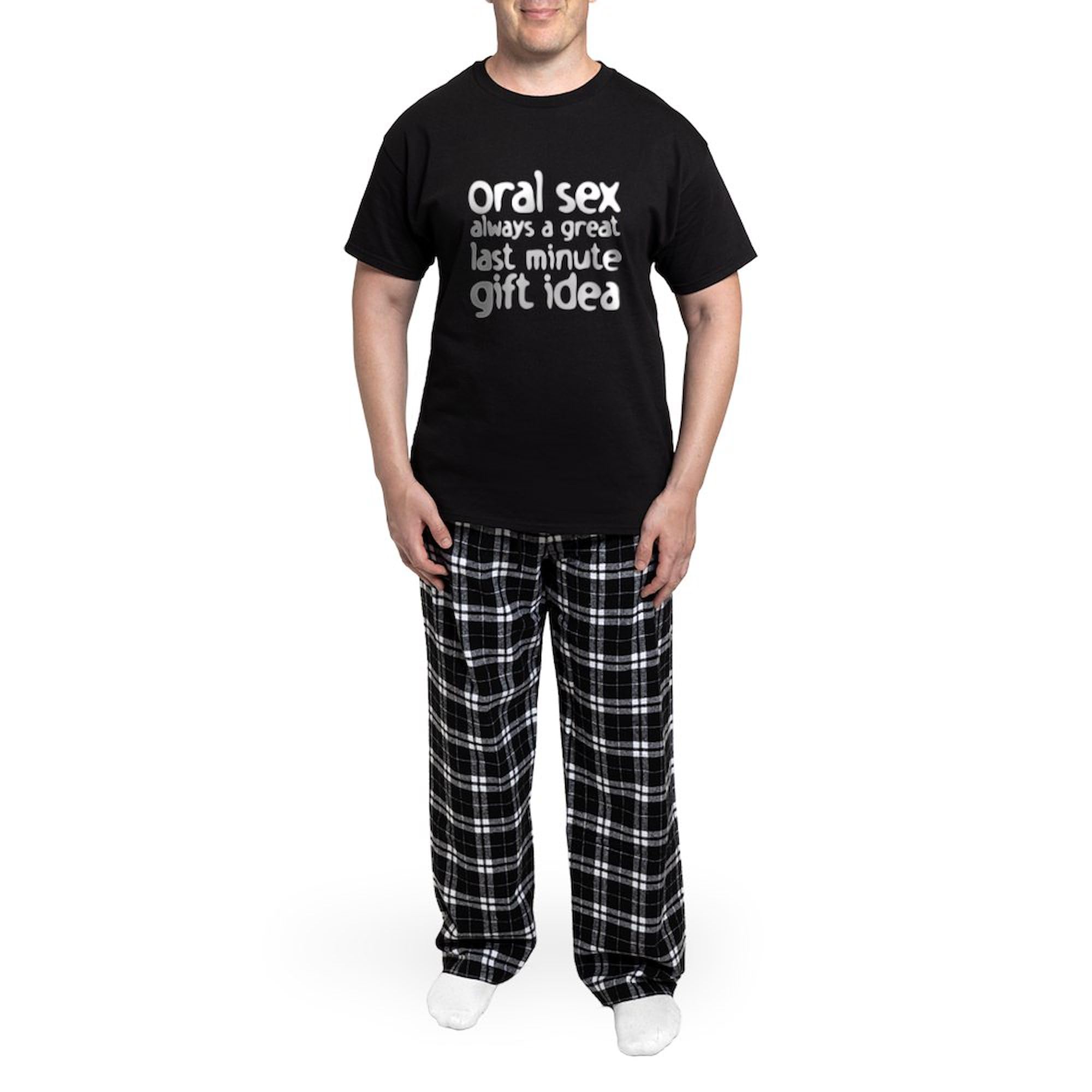 Oral Sex Novelty Men's Dark Pajama Set - Comfortable Sleepwear for Couples & Adults | Fun Sleepwear for Valentine's Day & Romantic Nights