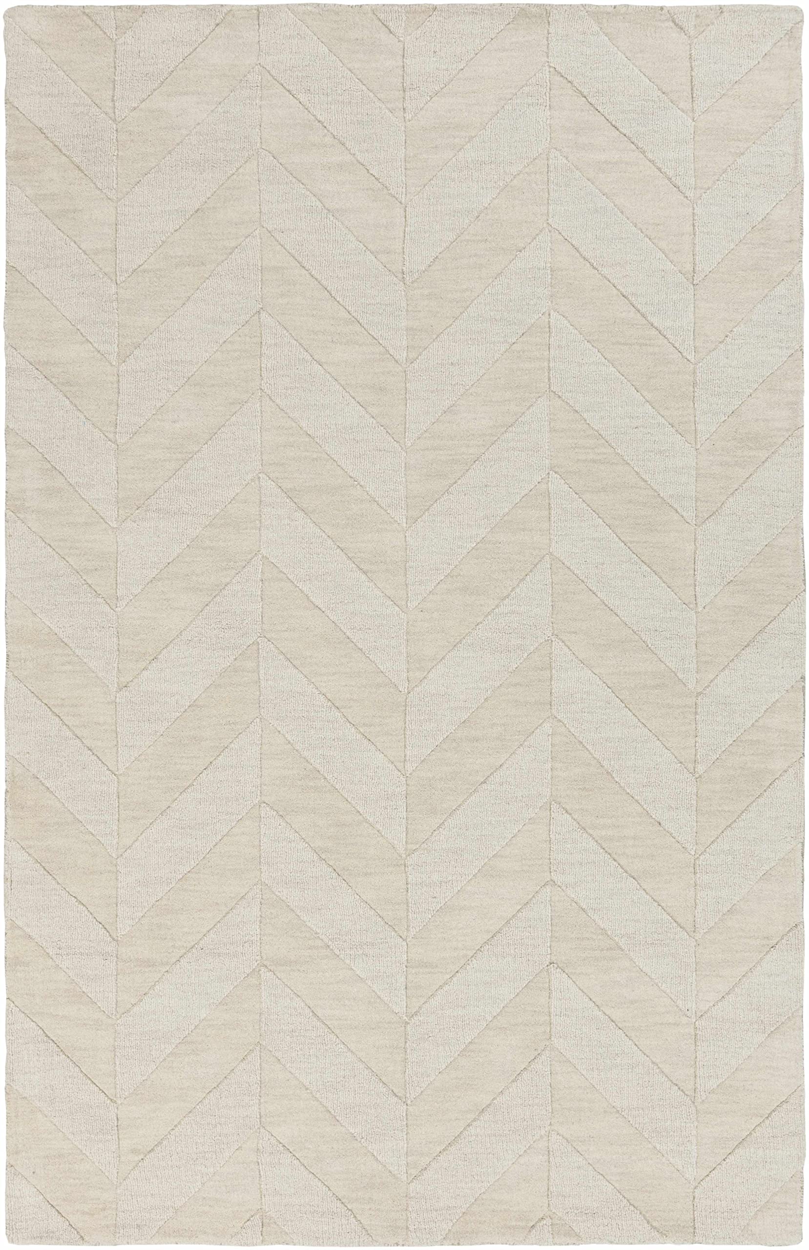 Hauteloom Normalville Wool Area Rug 6' x 9' - Soft Contemporary Beige Rug for Living Room, Bedroom & Office - Perfect for Home Decor, Cozy Floor Covering & Noise Reduction