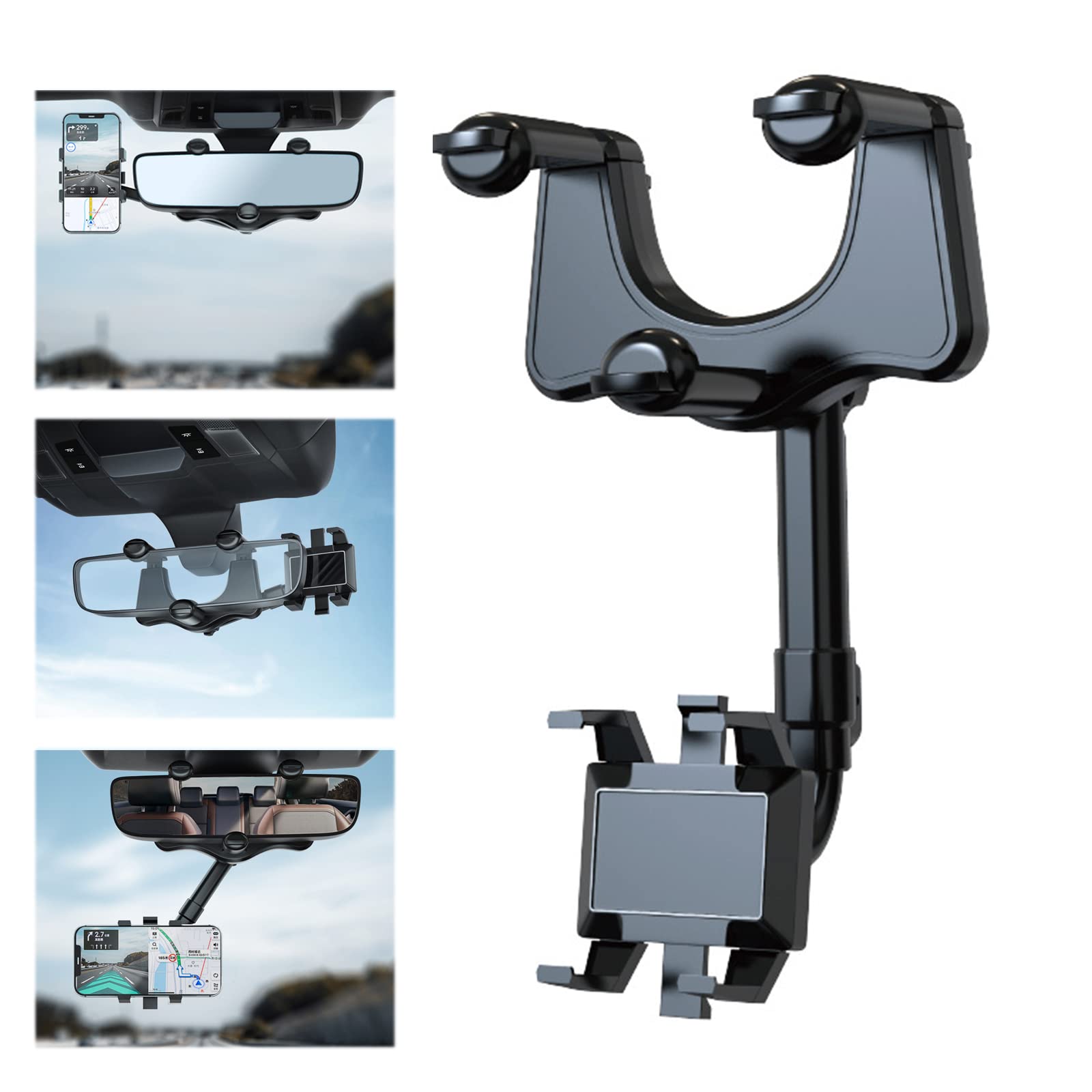 360° Rotatable & Telescopic Car Phone Holder - Universal Smartphone Mount for iPhone, Samsung, Google Pixel - PVC Material, Easy Install & Remove - Perfect for GPS Navigation, Hands-Free Calls & Music Streaming