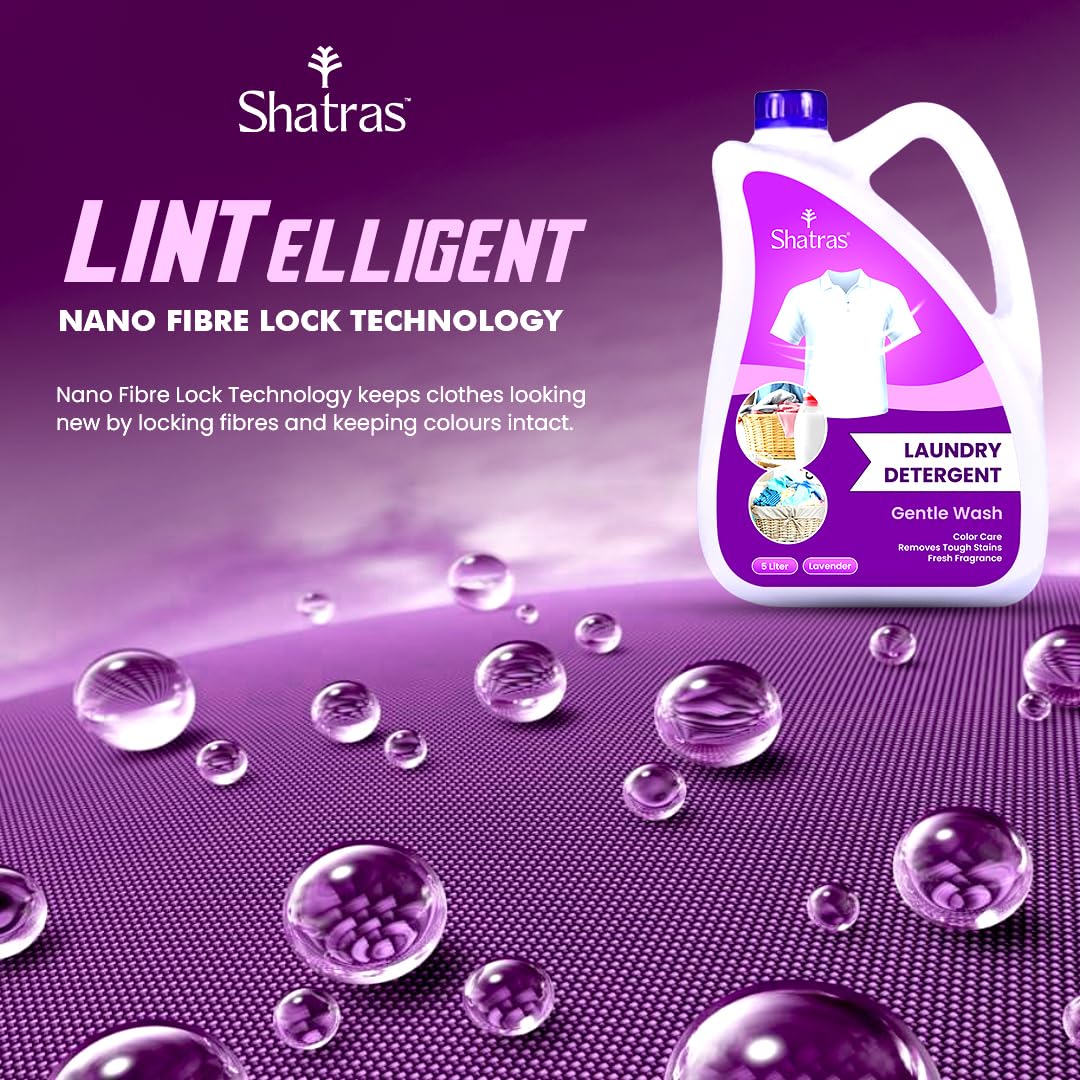 Shatras 5L Liquid Laundry Detergent - Concentrated Fabric Care for Top & Front Load Washers & Hand Washing | Gentle on Clothes, Tough on Stains | Perfect for Family Laundry, Travel & Delicate Garments
