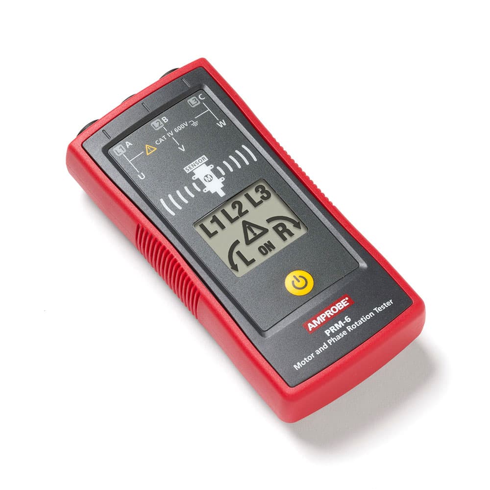 Amprobe 4375950 PRM-6 3-Phase Wire Sequence & Non-Contact Wireless Motor Rotation Tester - Perfect for HVAC, Industrial Motors & Electrical Maintenance