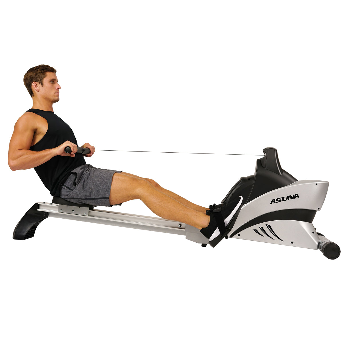 Commercial Folding Rowing Machine with Heart Rate Monitor - Heavy Duty Home Gym Equipment for Cardio & Full Body Workout - Perfect for Small Spaces & Home Fitness