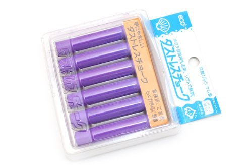 Dustless Chalk Set - 6 Pack Purple Non-Toxic Chalk for Kids & Teachers | Ideal for Classroom, Sidewalk Art & Chalkboard Writing (DCC-6-V)