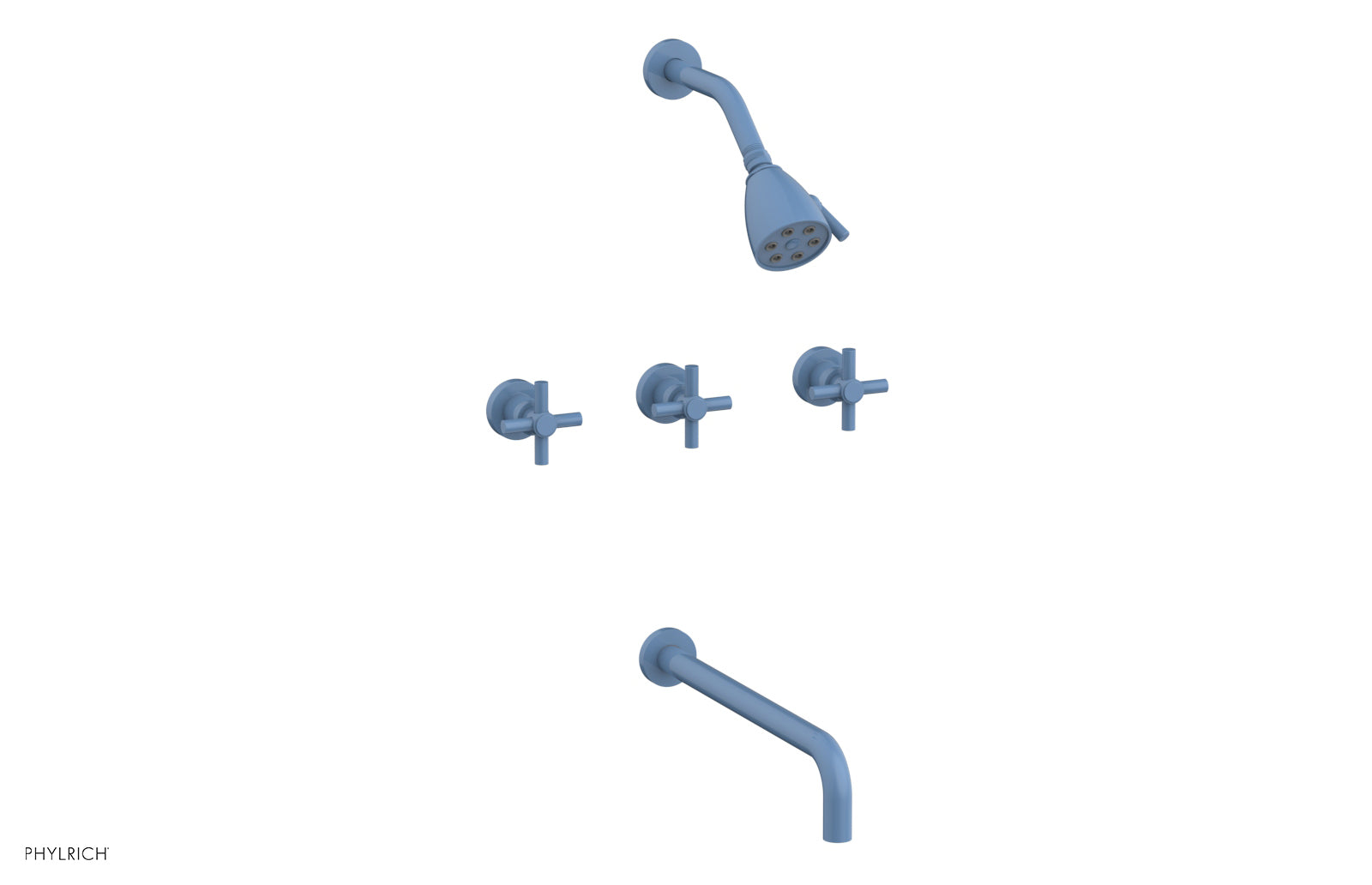 BASIC Three Handle Tub and Shower Faucet Set with 14