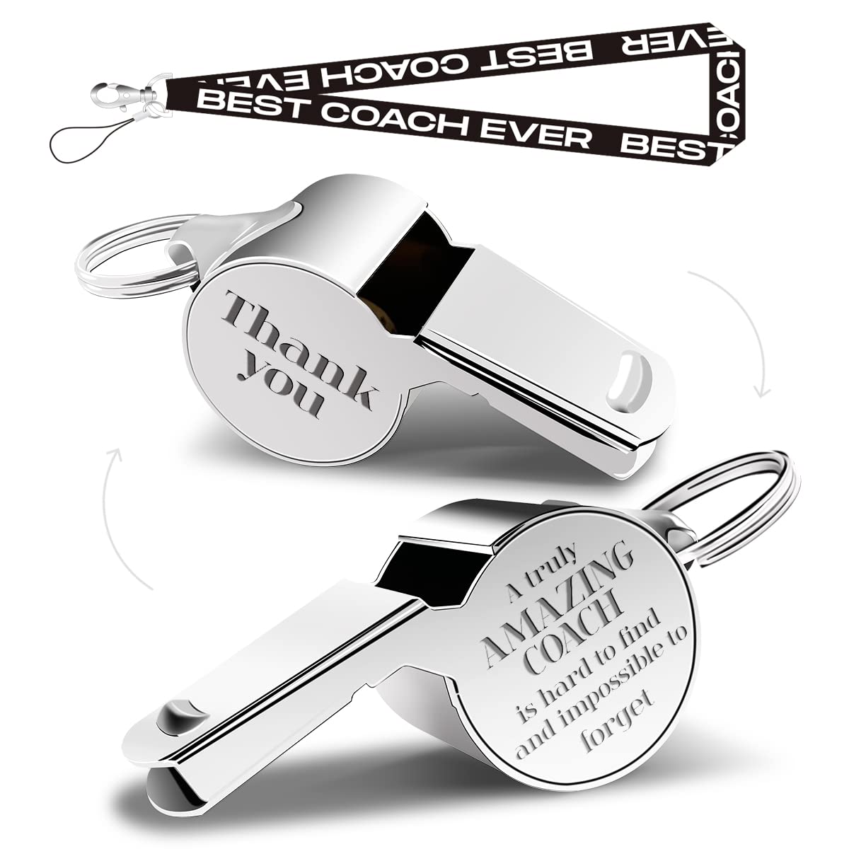 Premium Referee Whistle with Lanyard - Loud Sports Whistle for Coaches, Teachers & Referees - Ideal Coaching Equipment for Soccer, Basketball & Track - Great Gift for Men & Women