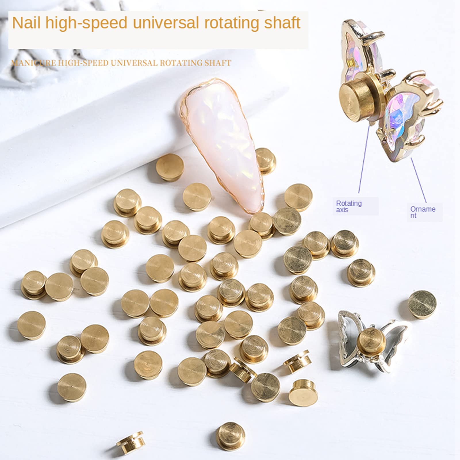 20Pcs 3D Spinning Nail Charms - Rotating Bearing Nail Rings for Nail Art Design, DIY Crafting & Jewelry Making | Perfect for Manicures, Parties & Gift Giving