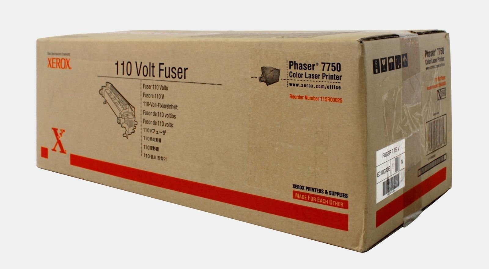 XEROX 115R00025 Fuser Unit 110V Compatible with Xerox Phaser 7750 Laser Printer - 60,000 Page Yield - Ideal for Office & High-Volume Printing Needs