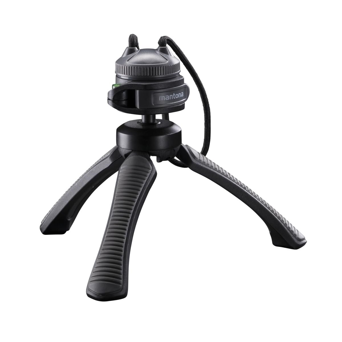 Mantona Kaleido Mini 3-Leg Table Tripod with Ball Head - 1/4 Inch Connector & Spirit Level - Compact Hand Tripod Stand for DSLR Camera, Smartphone, Webcam - Perfect for Travel, Vlogging, Photography (Deep Grey)