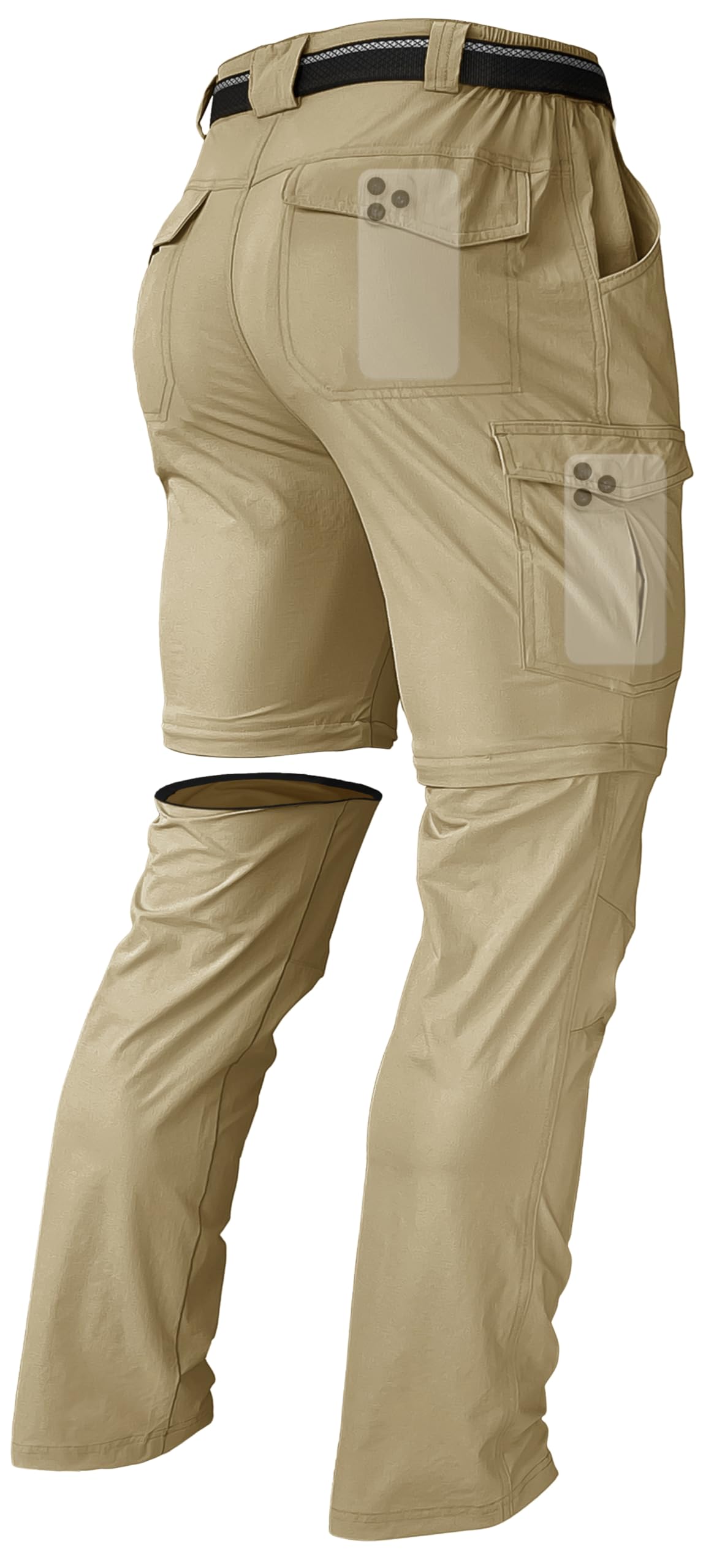 Men's Hiking Convertible Zip-Off Pants - Waterproof Quick-Dry Lightweight Outdoor Cargo Pants for Fishing, Safari, Travel & Work | Perfect for Camping, Trekking & Adventure Activities