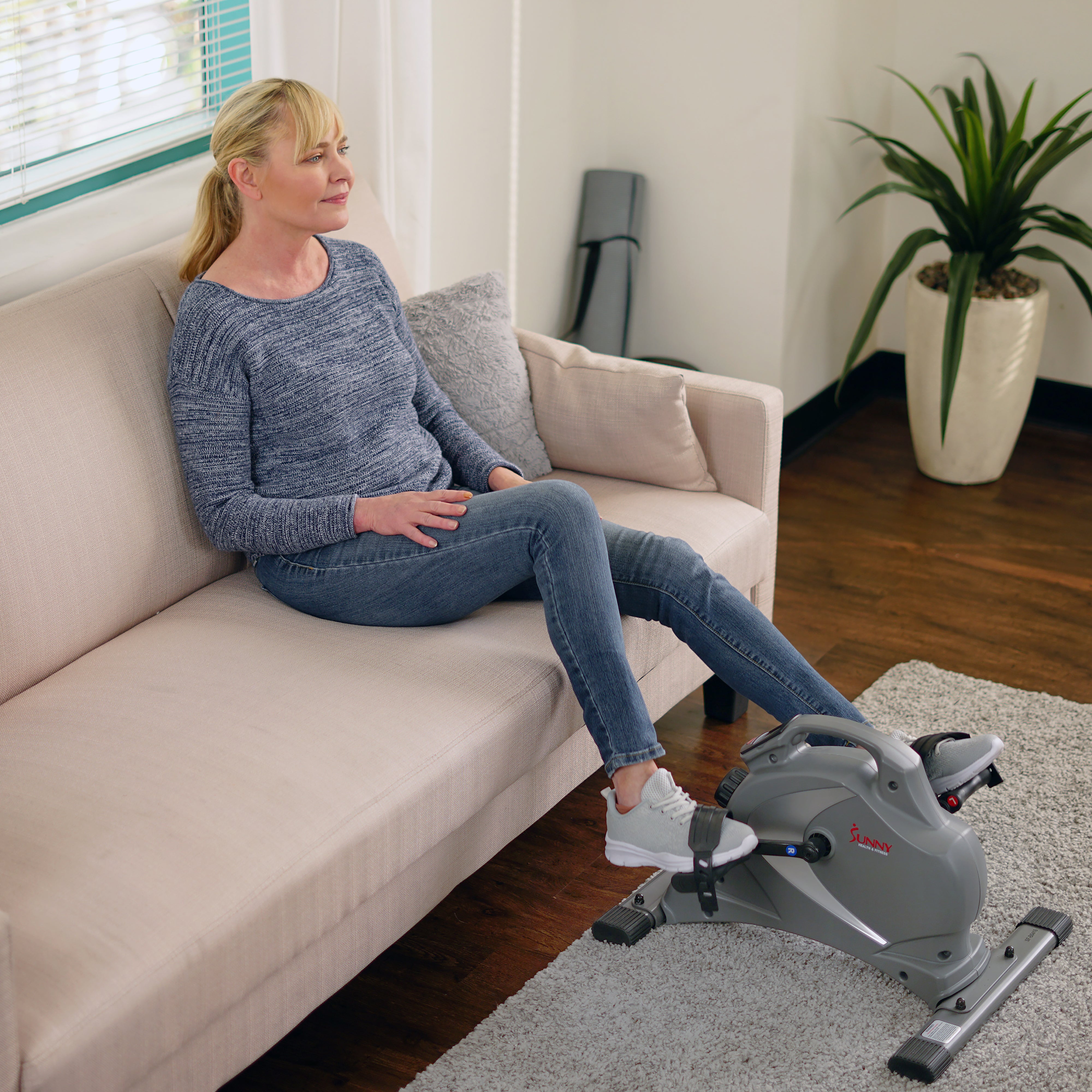 Portable Magnetic Mini Exercise Bike for Home & Office - Compact Under Desk Pedal Exerciser for Fitness & Rehabilitation