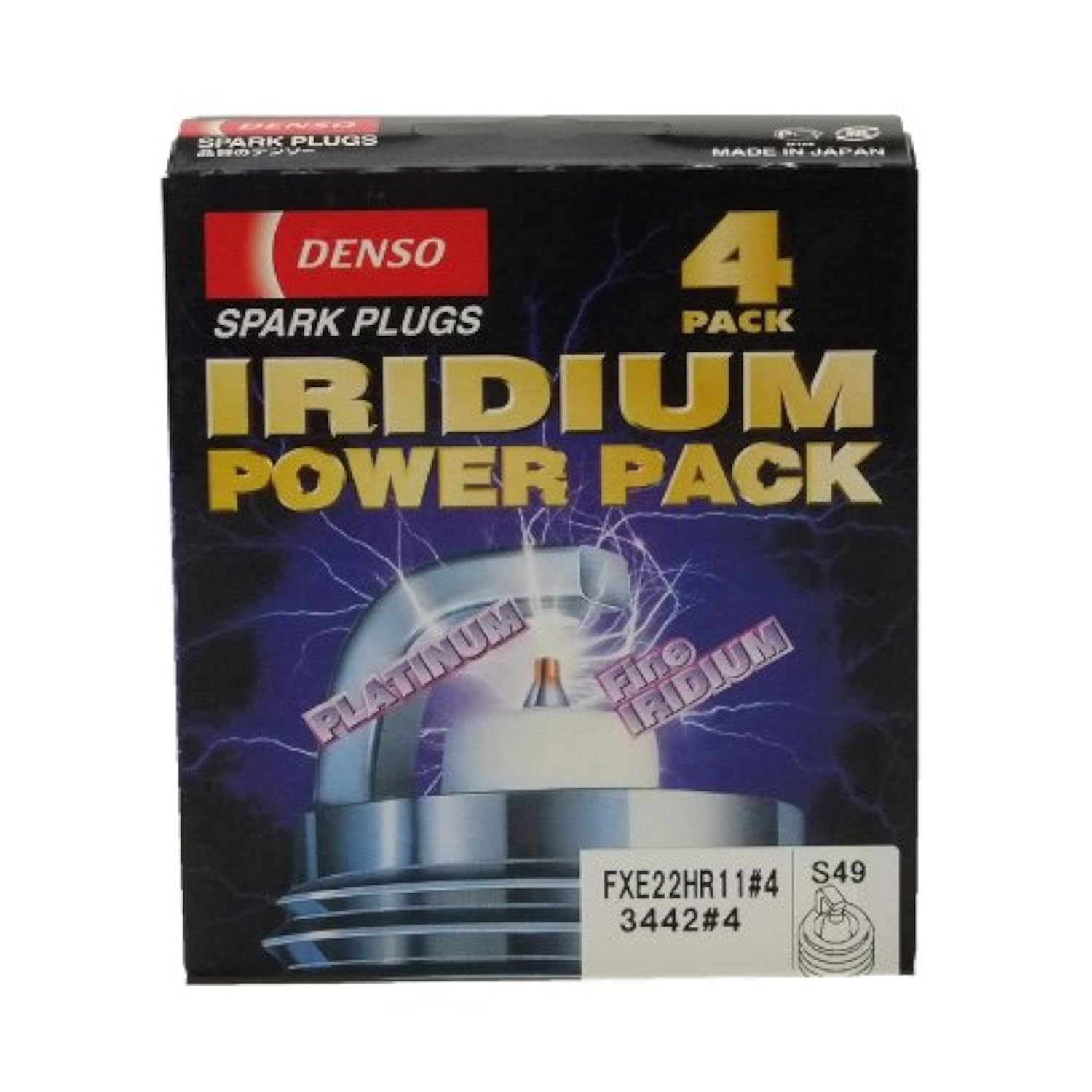 Denso (3442) FXE22HR11 Iridium Spark Plugs - Pack of 4 - High Performance Replacement for Cars, Trucks & SUVs - Improves Fuel Efficiency & Engine Performance