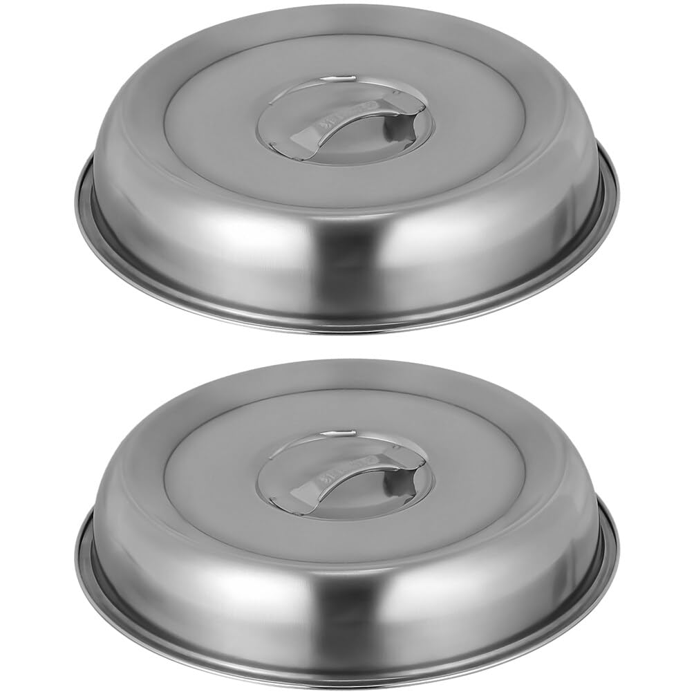 BESTONZON Stainless Steel Dinner Plate Covers - Set of 2, Household Food Covers for Steak, Oilproof Cloche Plate Cover - Perfect for Restaurants, Parties & Food Presentation