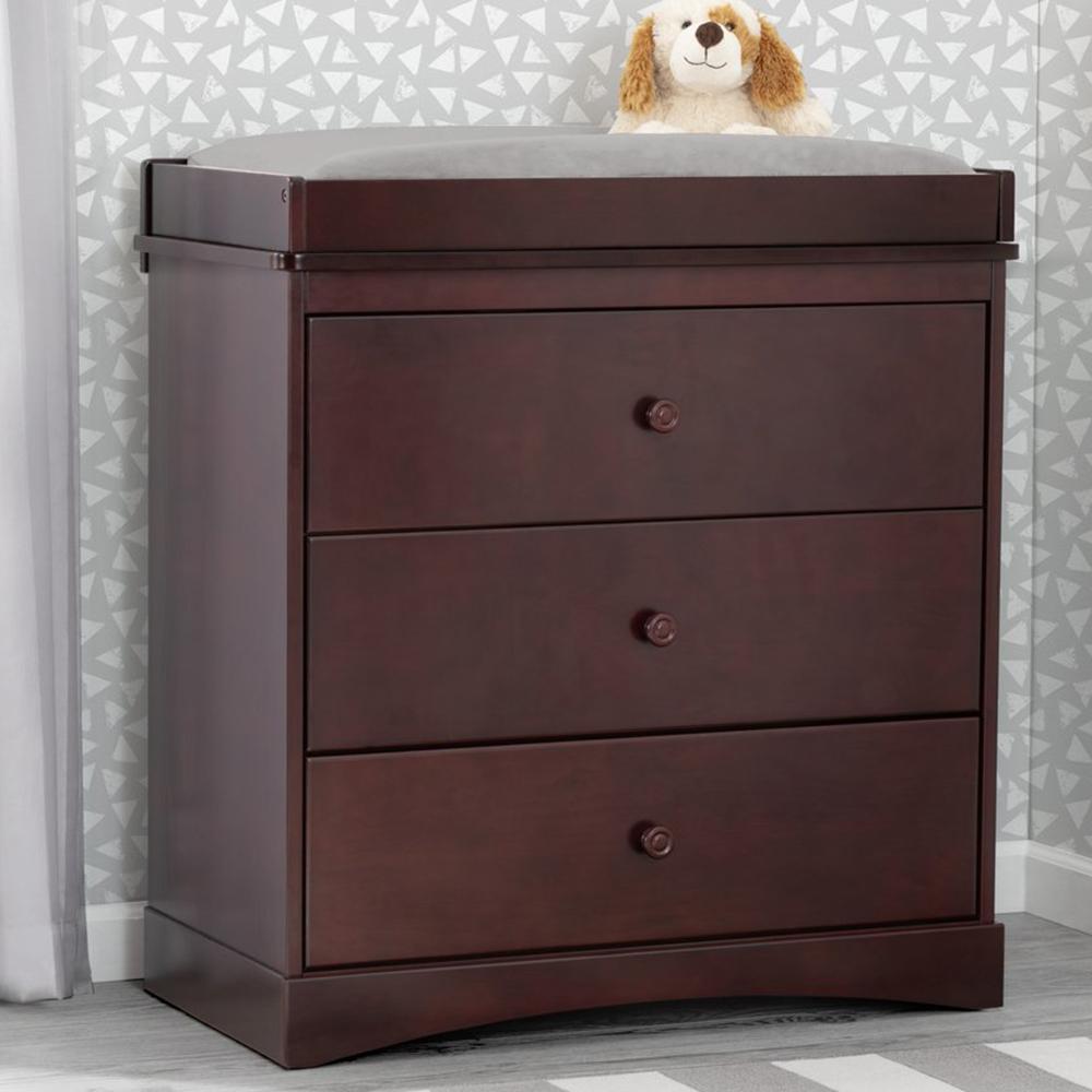 Sutton 3-Drawer Baby Dresser with Changing Table Top - Nursery Storage Solution for Diapers, Clothes & Essentials