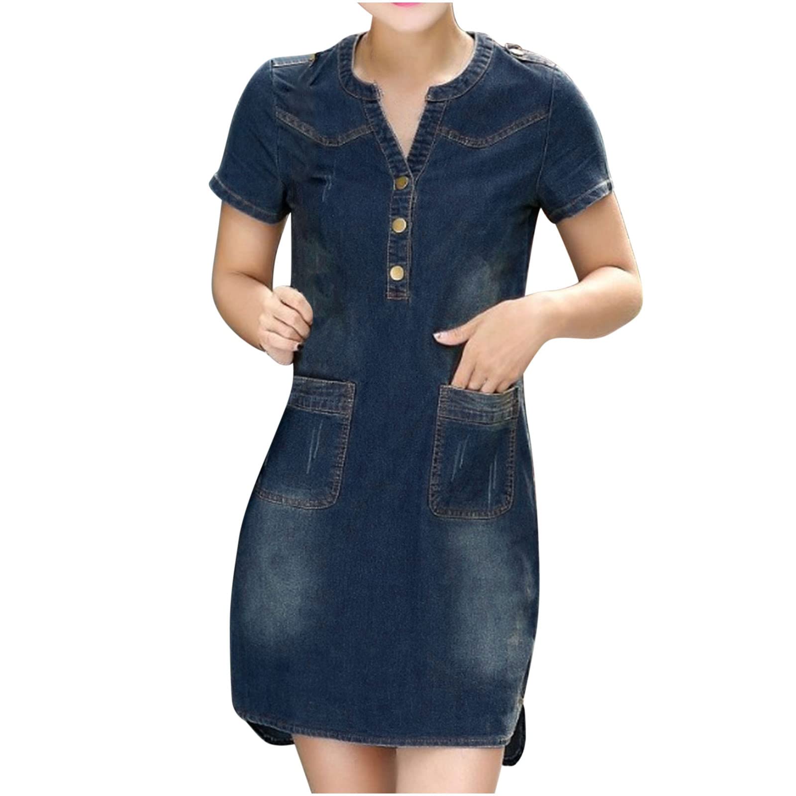 Women's Button Down Long Sleeve Shirt Dress - Loose Fitted Maxi Dress with Pockets | Casual Flowy Dress for Everyday Wear, Office, Date Night & Summer Outings