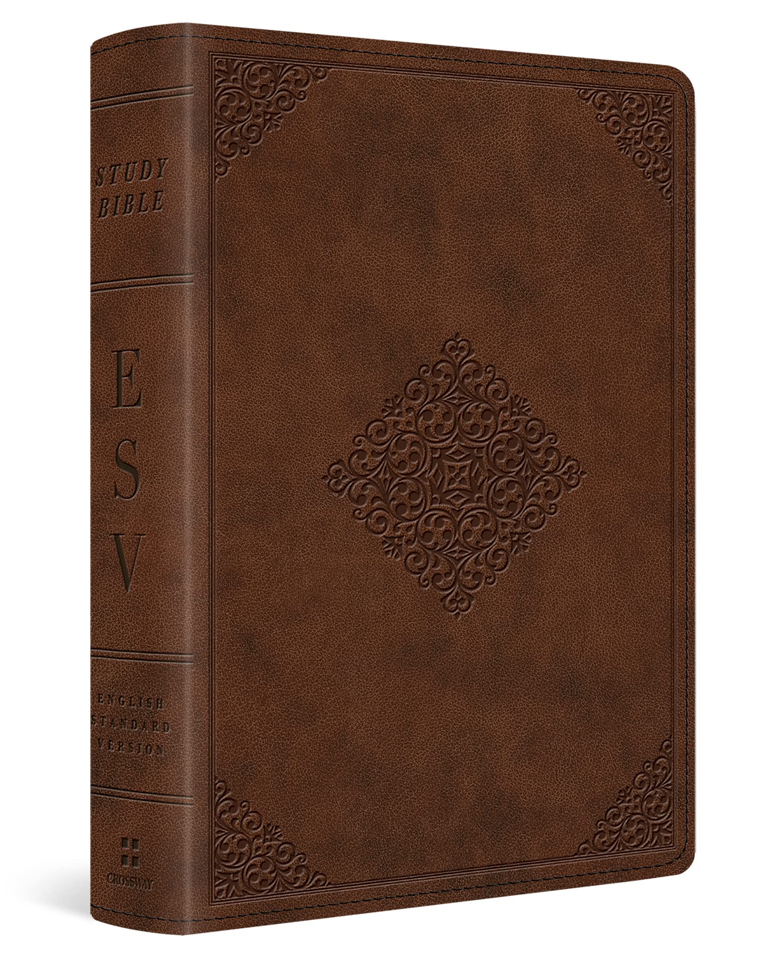 ESV Study Bible Personal Size - TruTone Leather Cover with Saddle Stitch & Ornamental Design | Compact Scripture Study for Daily Devotion, Church Use & Travel Bible
